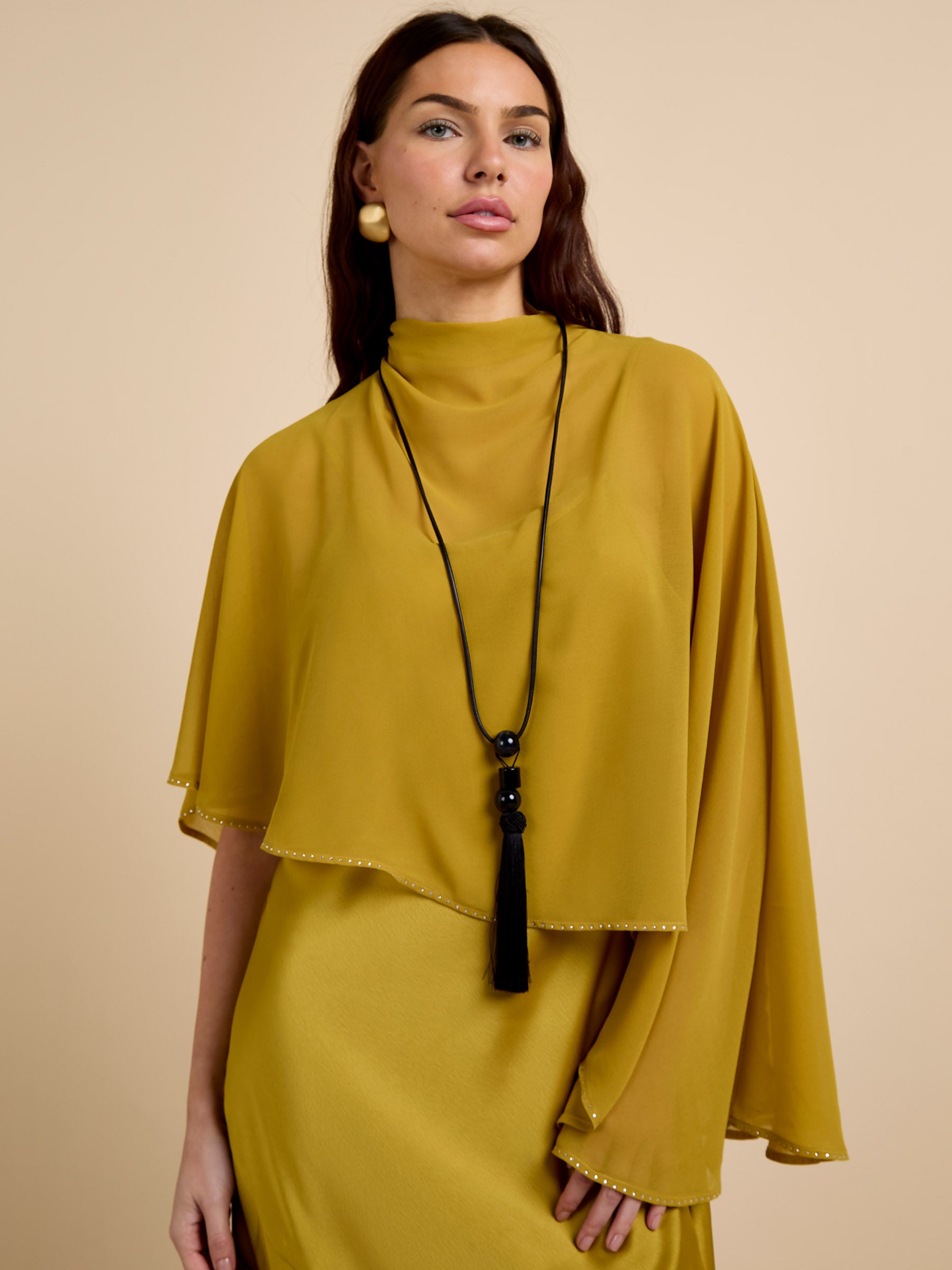 GWD Beth Tassel Necklace Collection, Red, Black and Brown