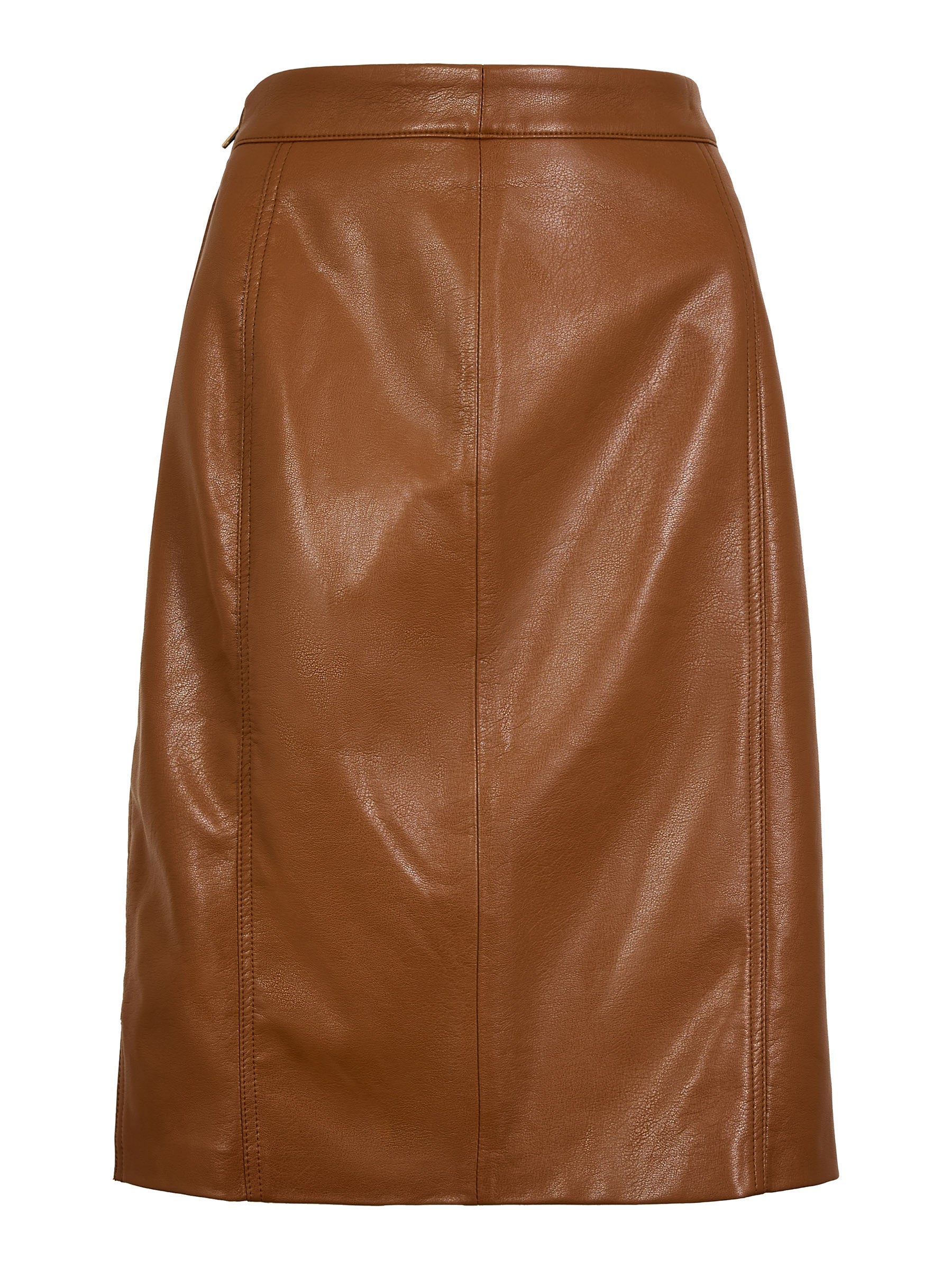 Carolyn Chestnut Faux Leather Midi Skirt