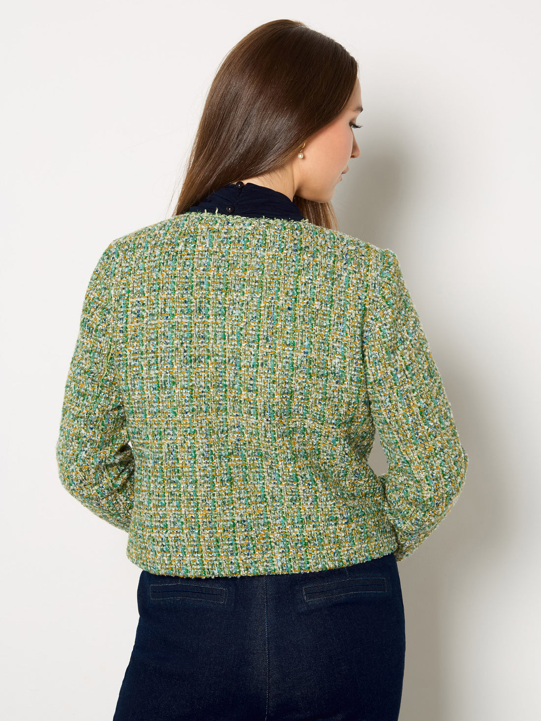 GWD Chloe Annie Green Button Through Boucle Jacket