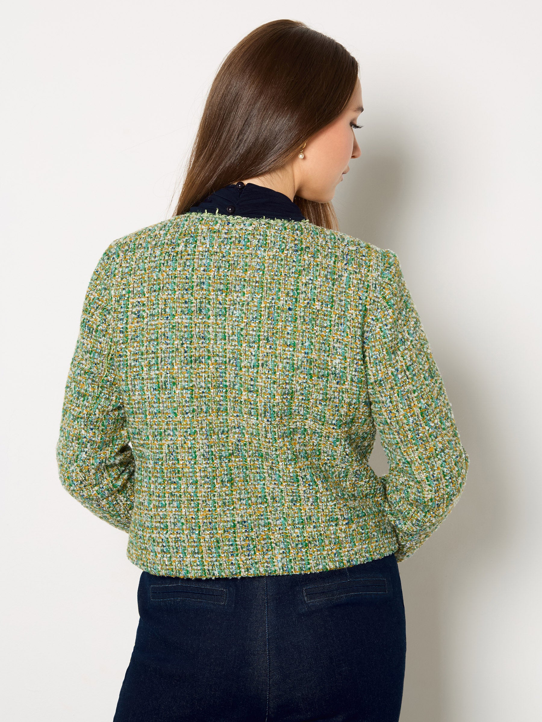 GWD Chloe Annie Green Button Through Boucle Jacket