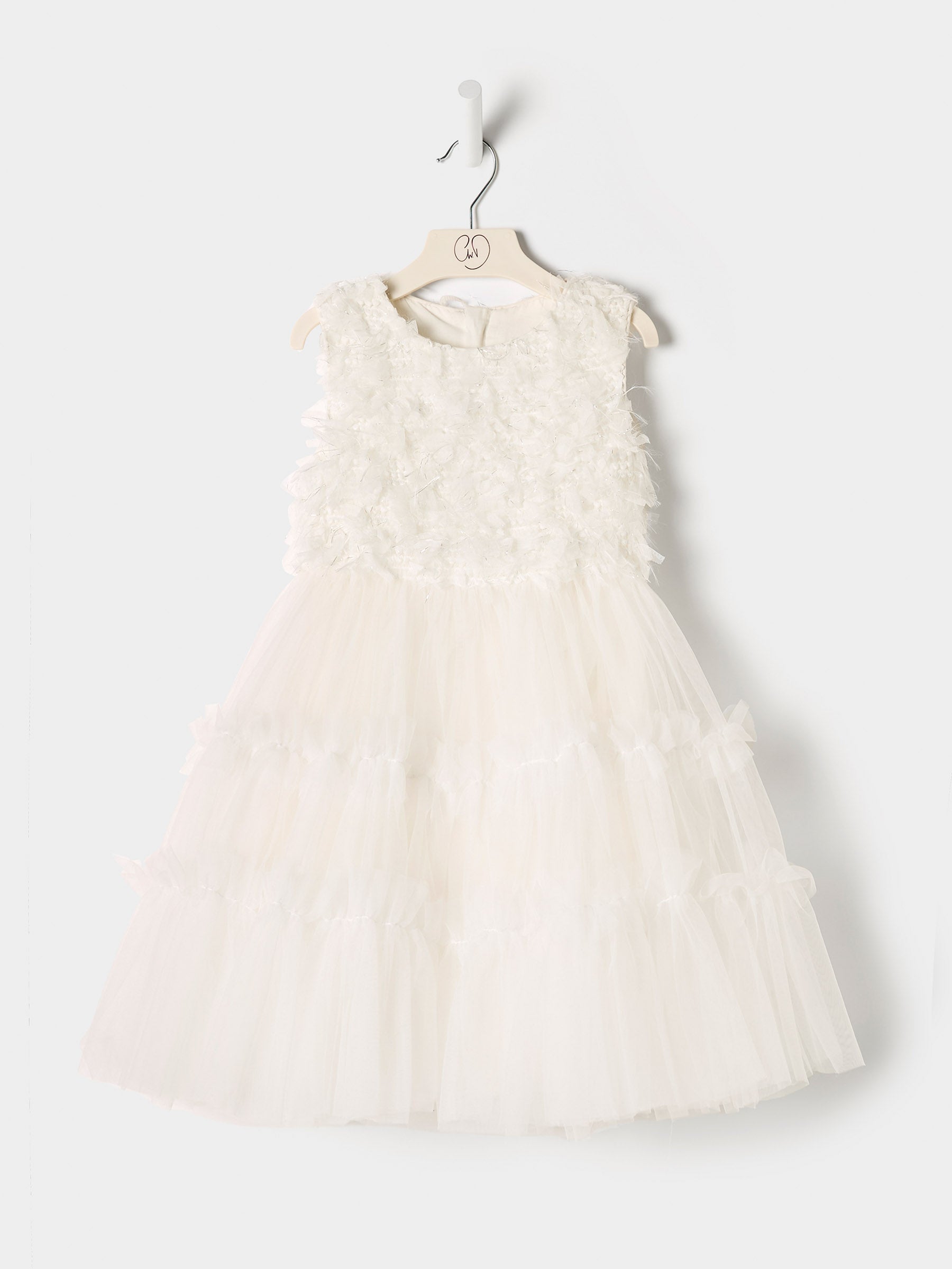 GWD Filly Ruffle Princess Dress – White Tulle Flower Girl & Party Dress
