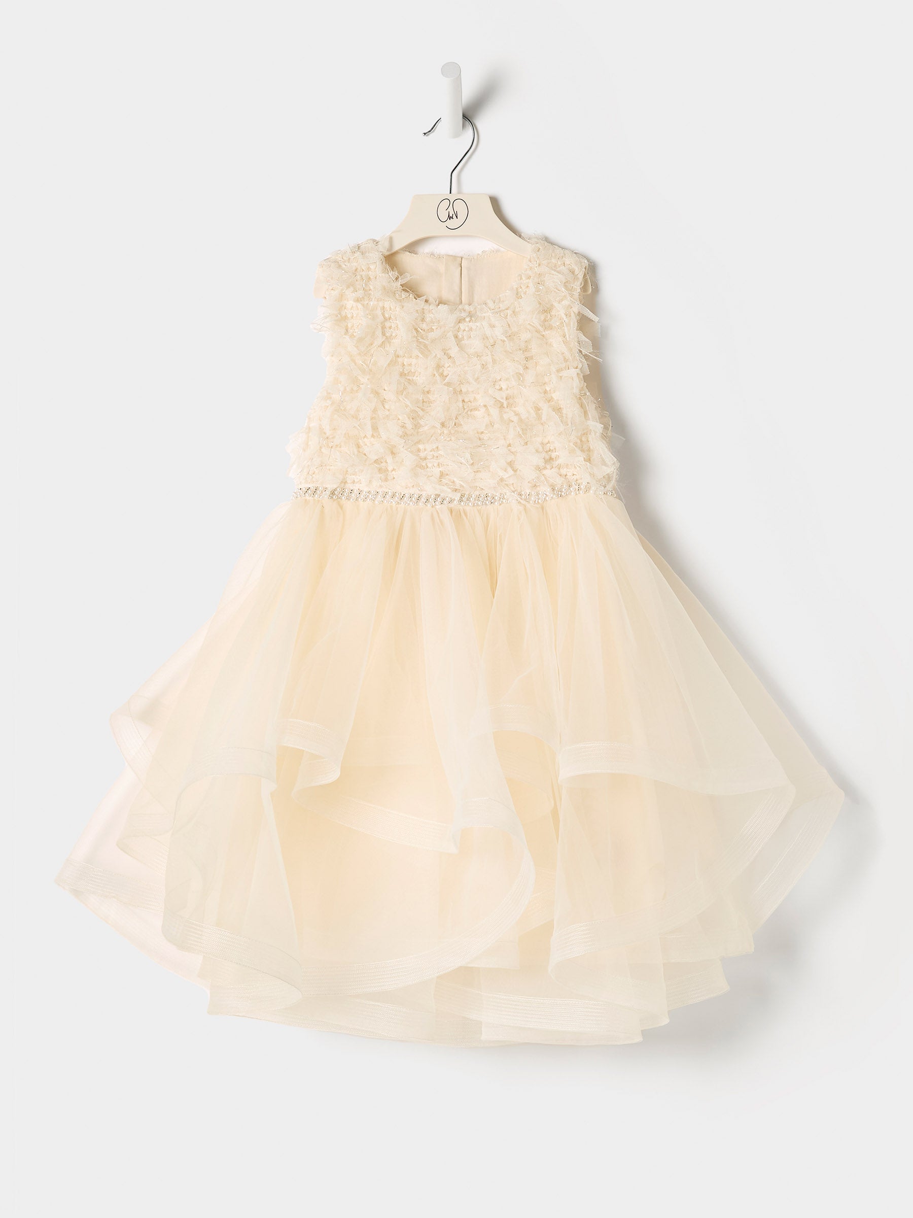 Philomena Princess Dress – Cream Layered Organza Flower Girl & Party Dress