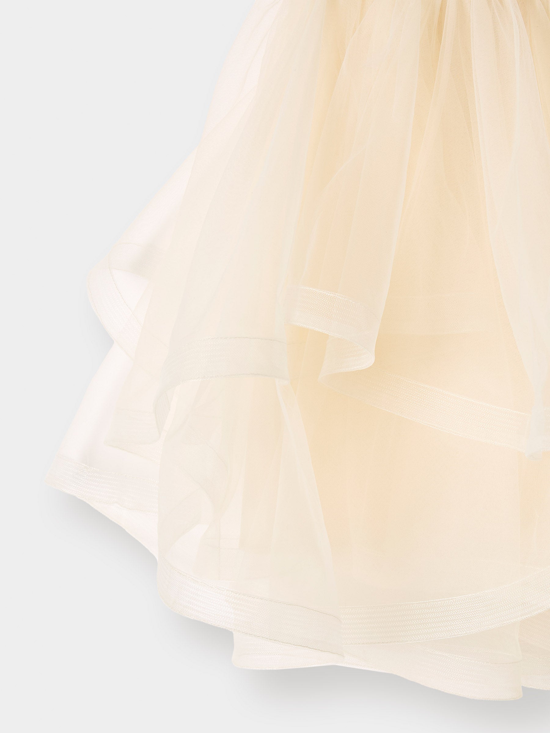 Philomena Princess Dress – Cream Layered Organza Flower Girl & Party Dress