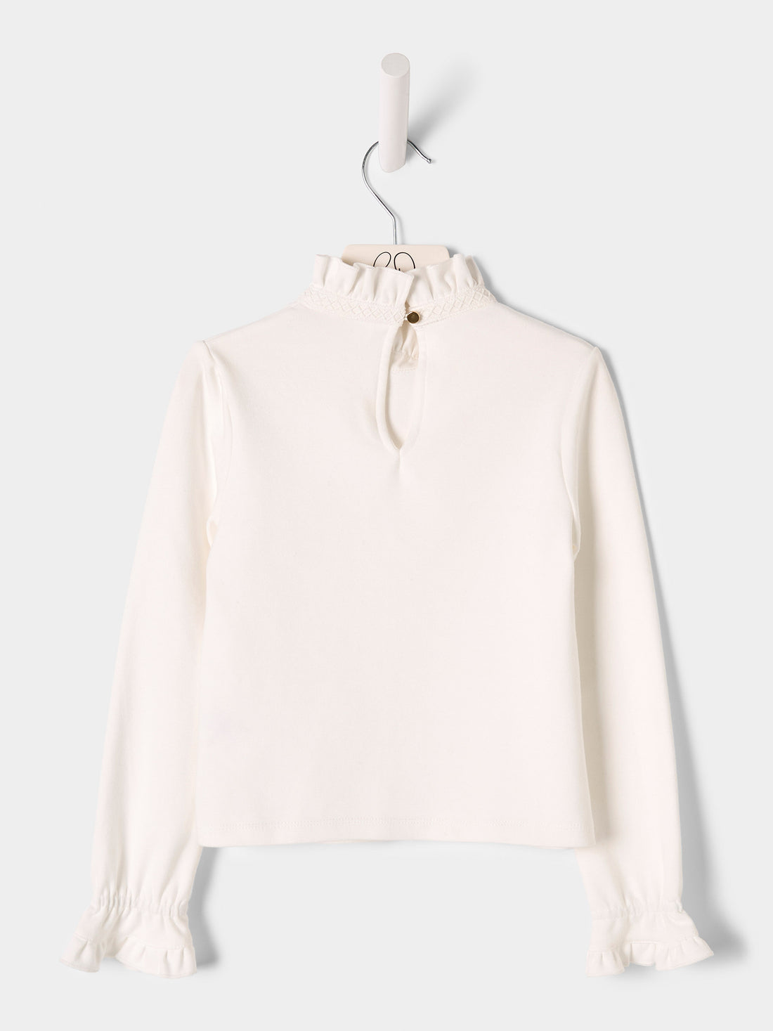 Daria White Jersey High Neck Top