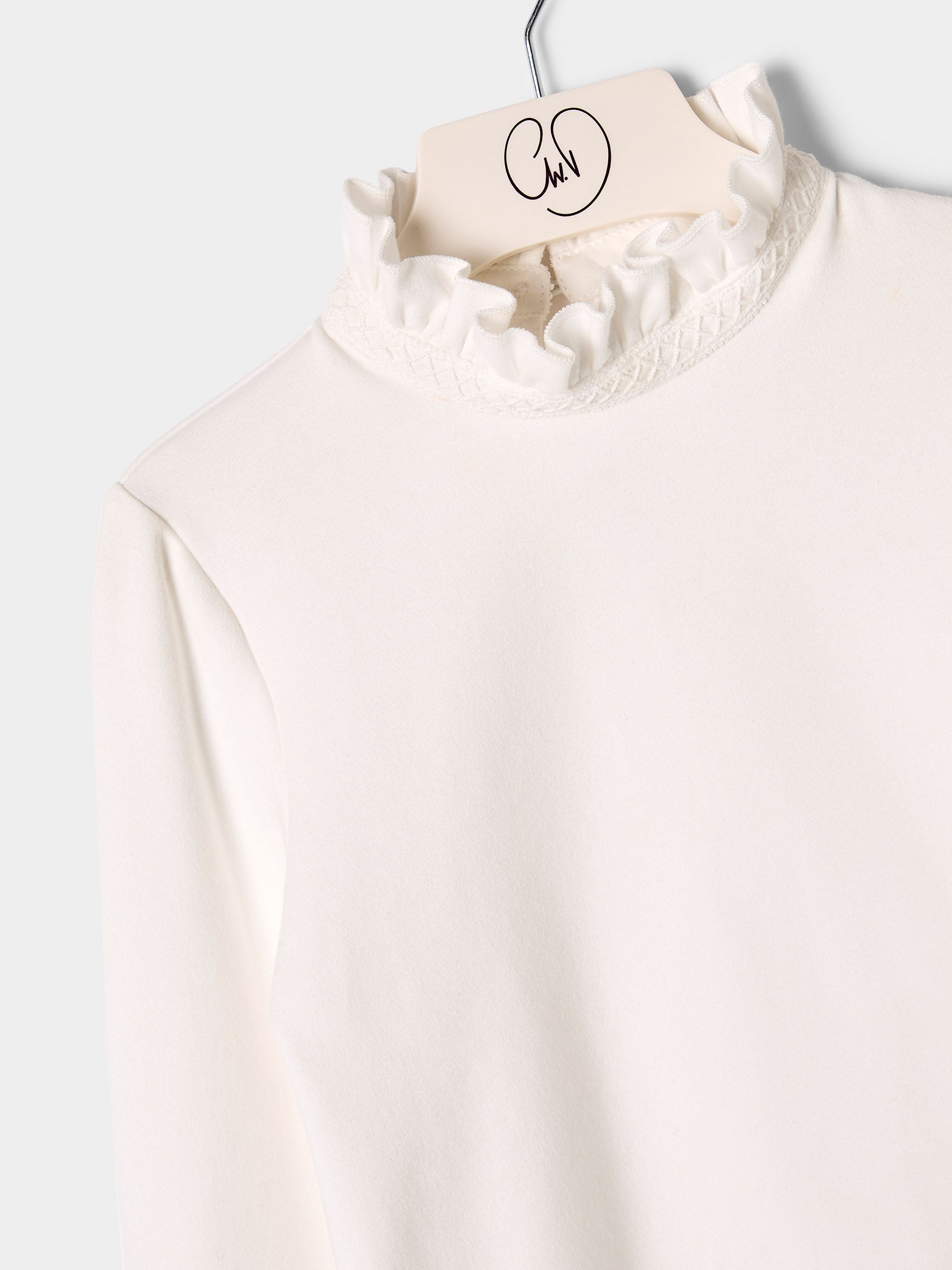 Daria White Jersey High Neck Top