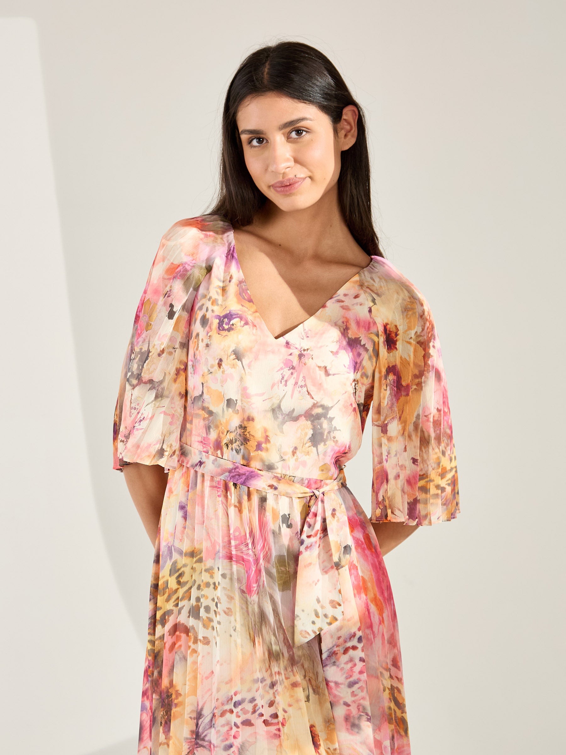GWD Delphine Floral Print Midi Dress