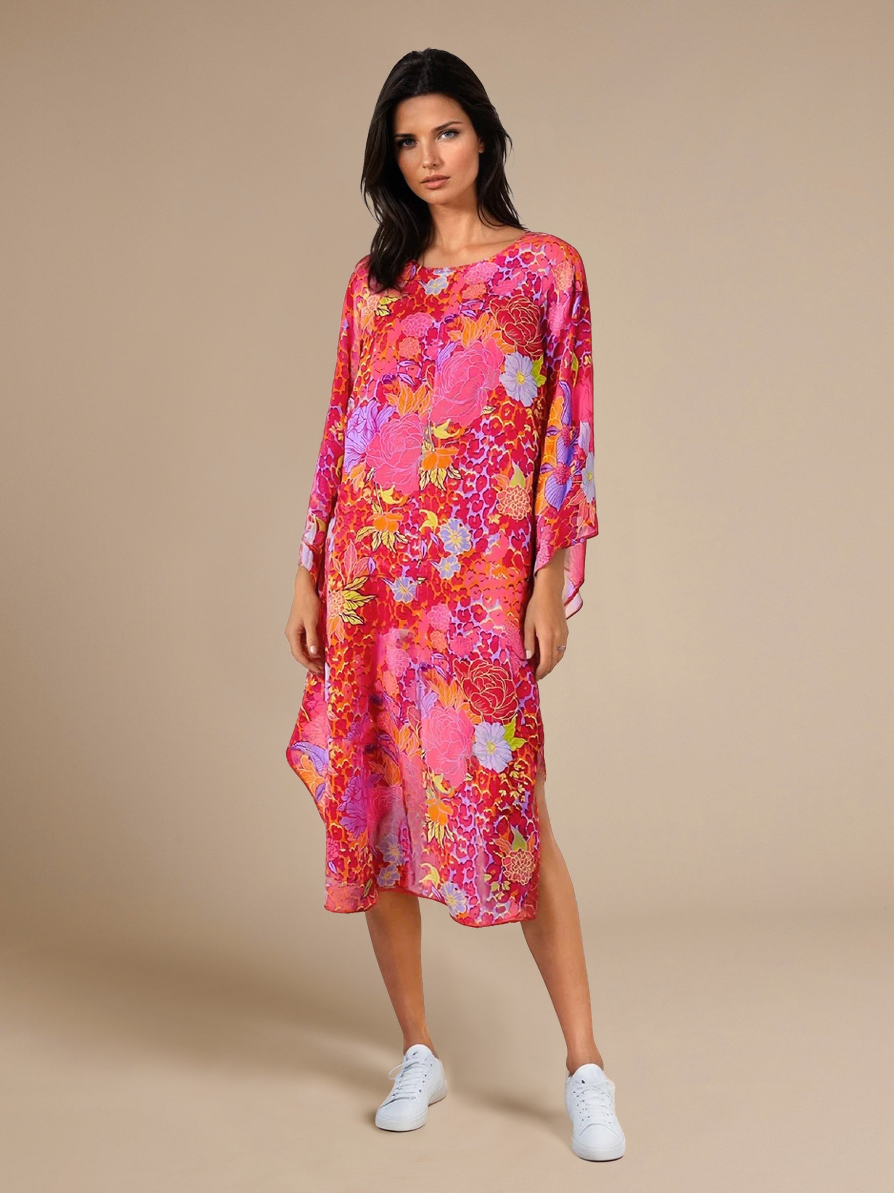 GWD Diane Floral Embellished Kaftan Style Midi Dress