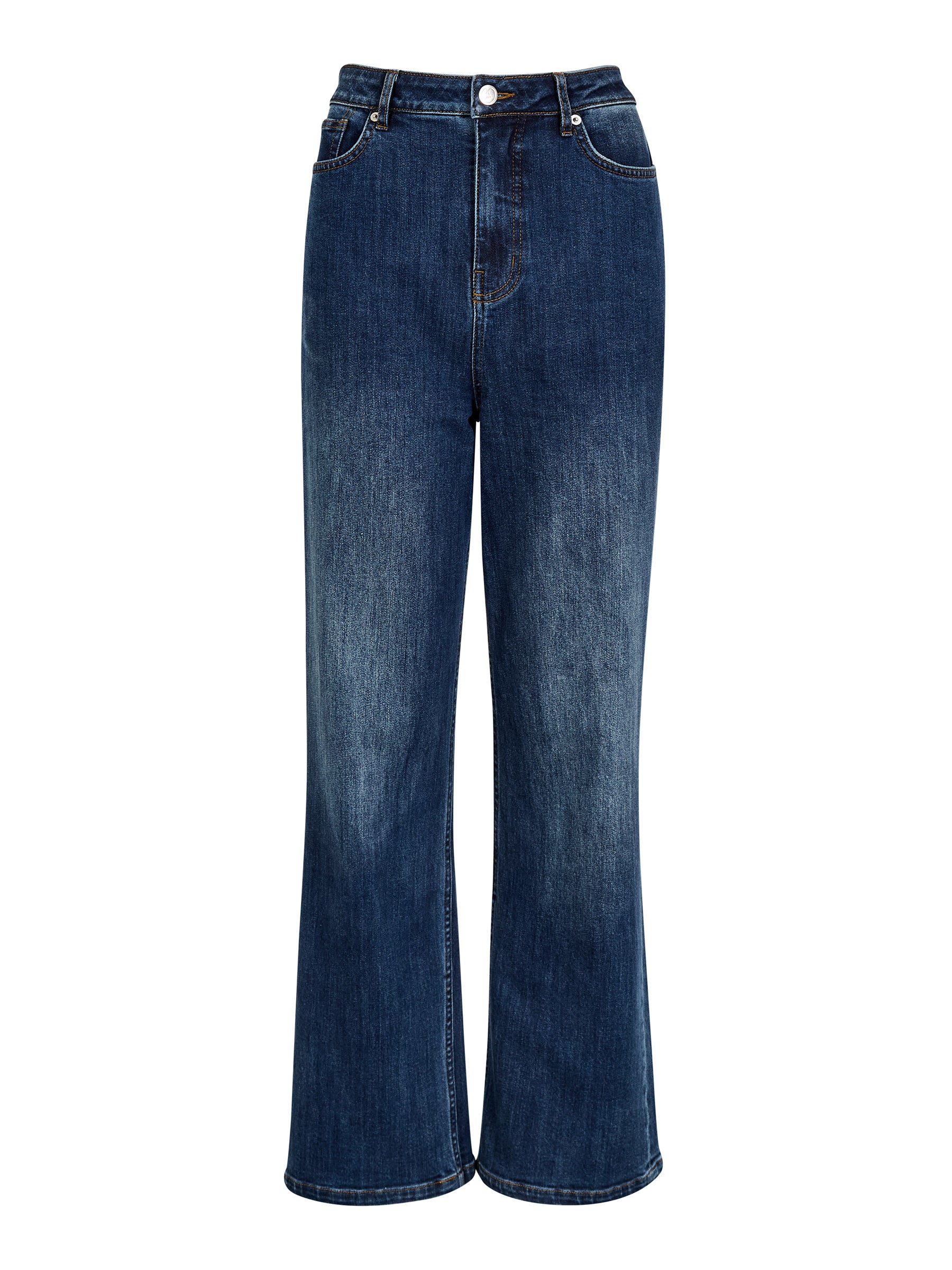 GWD Dixie Indigo Mid Wash Straight Leg Denim Jean
