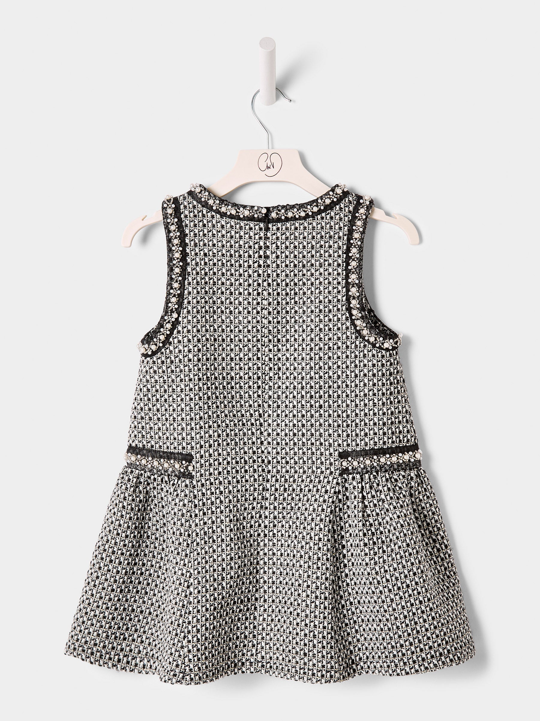 Elowen Black Boucle Pinafore dress