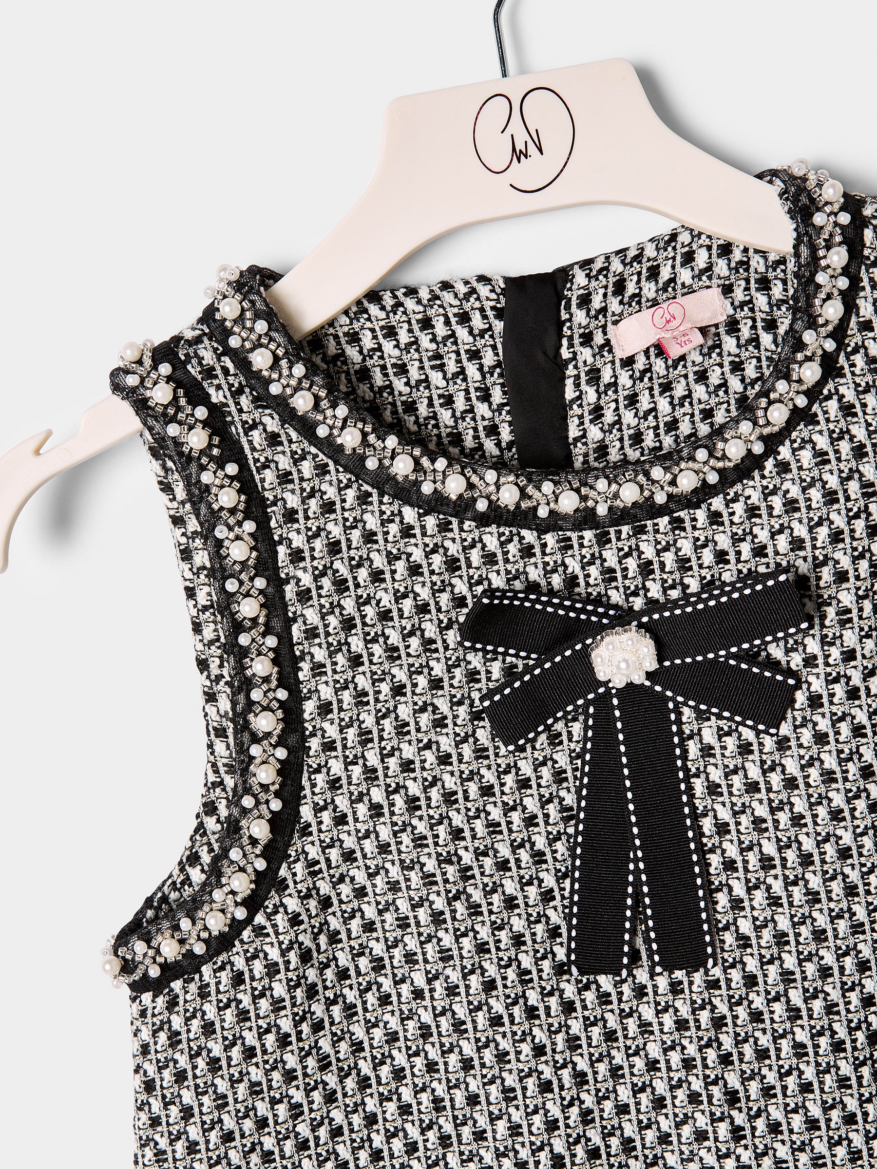 Elowen Black Boucle Pinafore dress