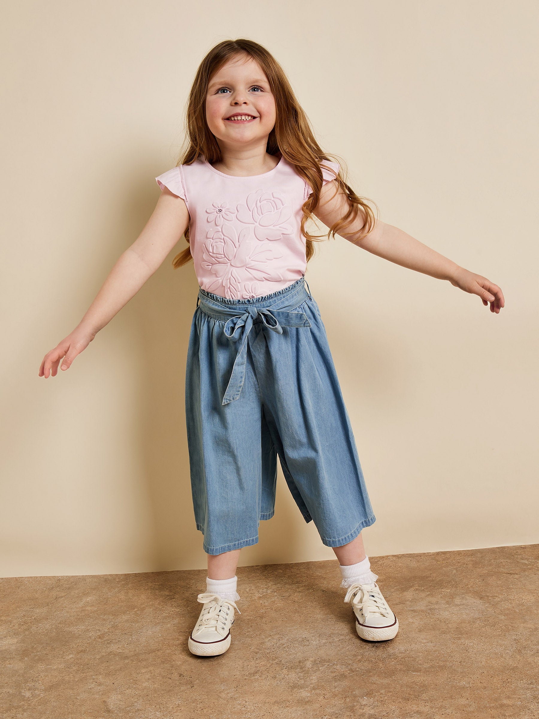 Flora Denim Culottes girls trousers GWD Fashion Clothing