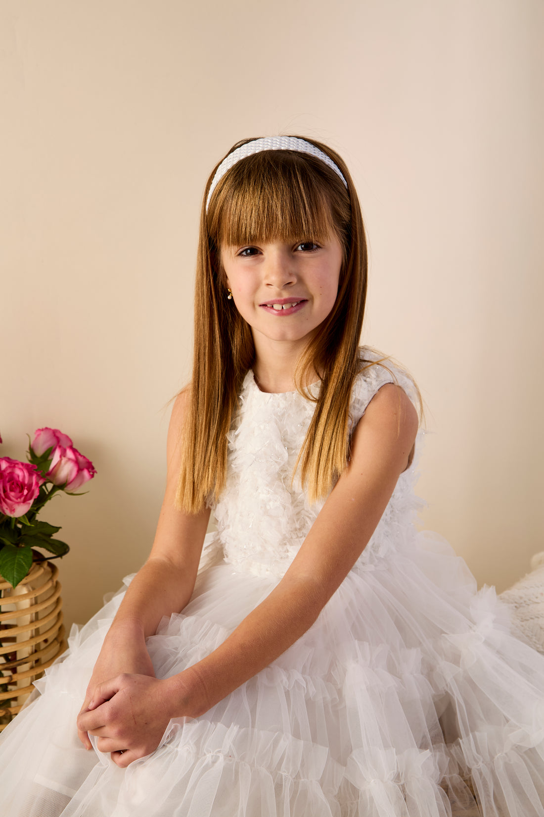 GWD Filly Ruffle Princess Dress – White Tulle Flower Girl & Party Dress