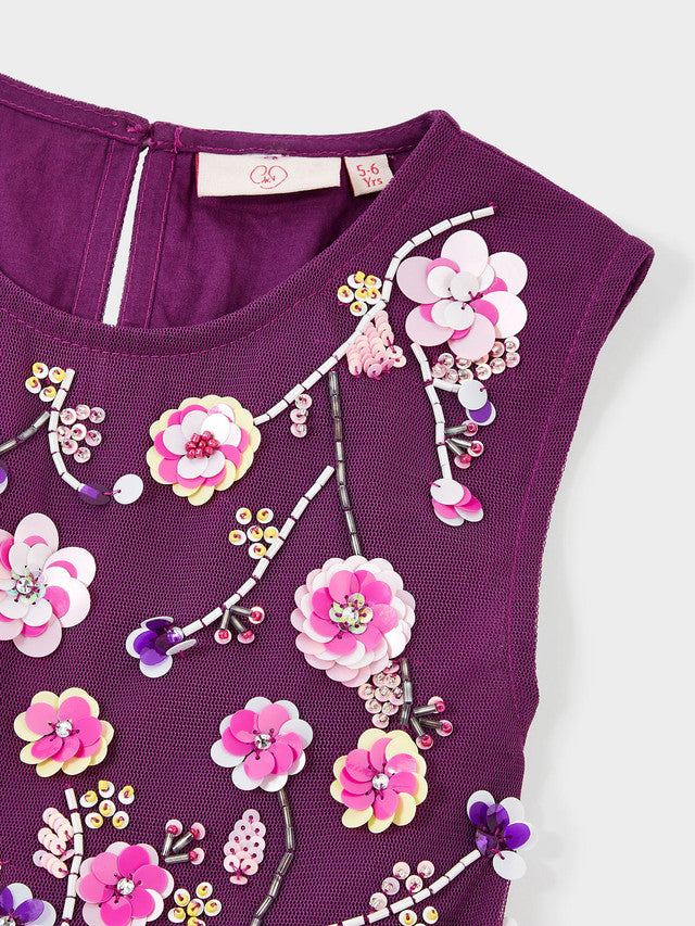 GWD Filly Embroidered Purple Dress