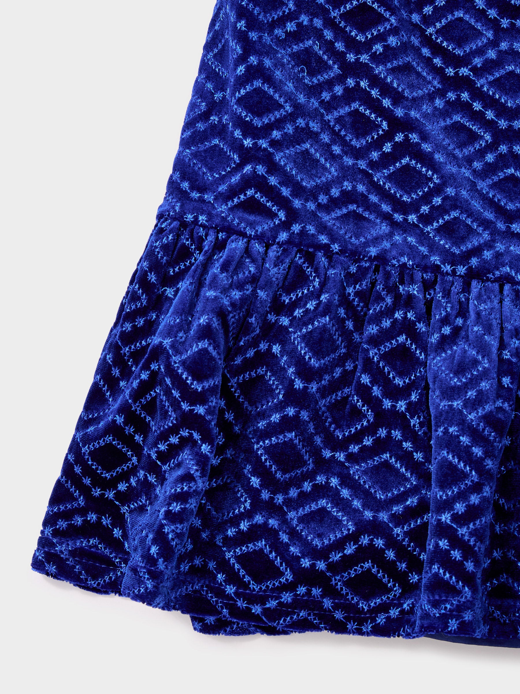 GWD Hazel Cobalt Embroidered Velvet Dress