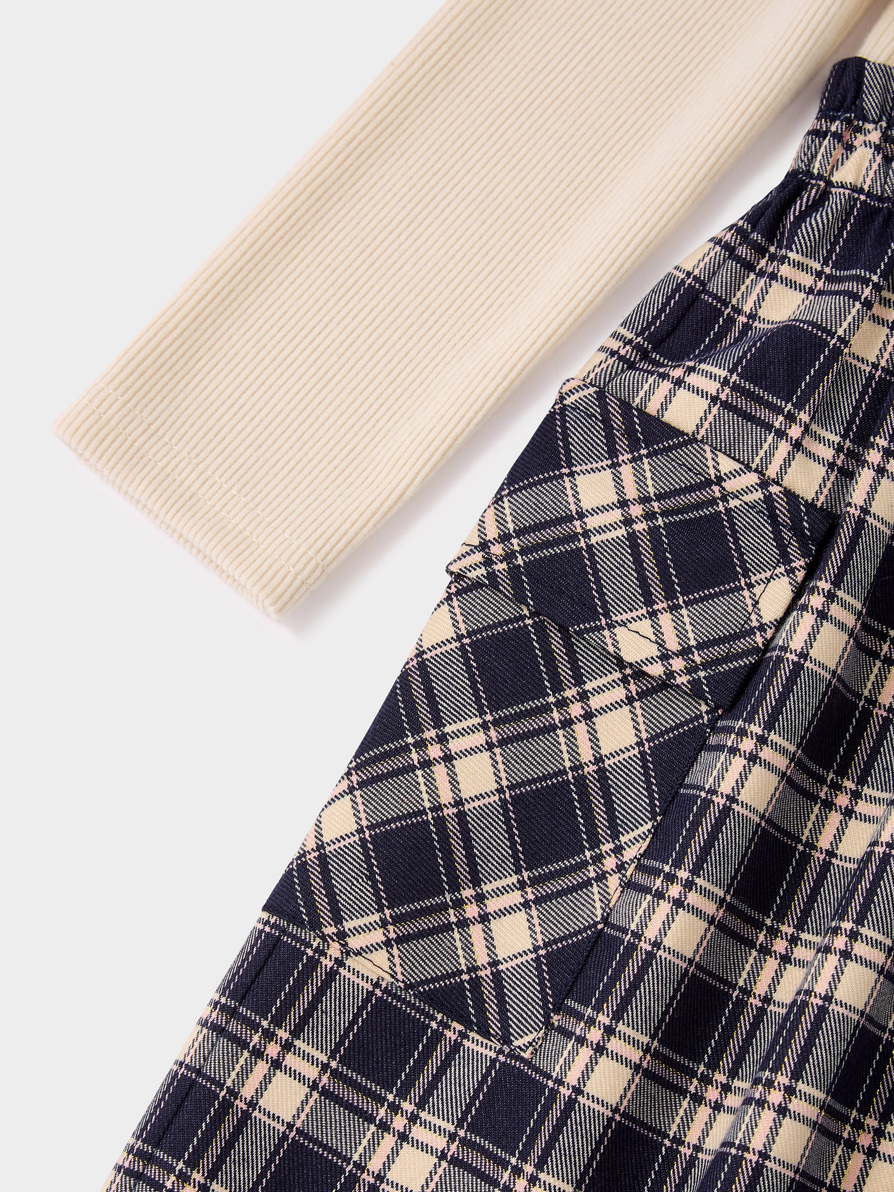 GWD Mellie 2-in-1 Dress with Check Skirt and Knit Top