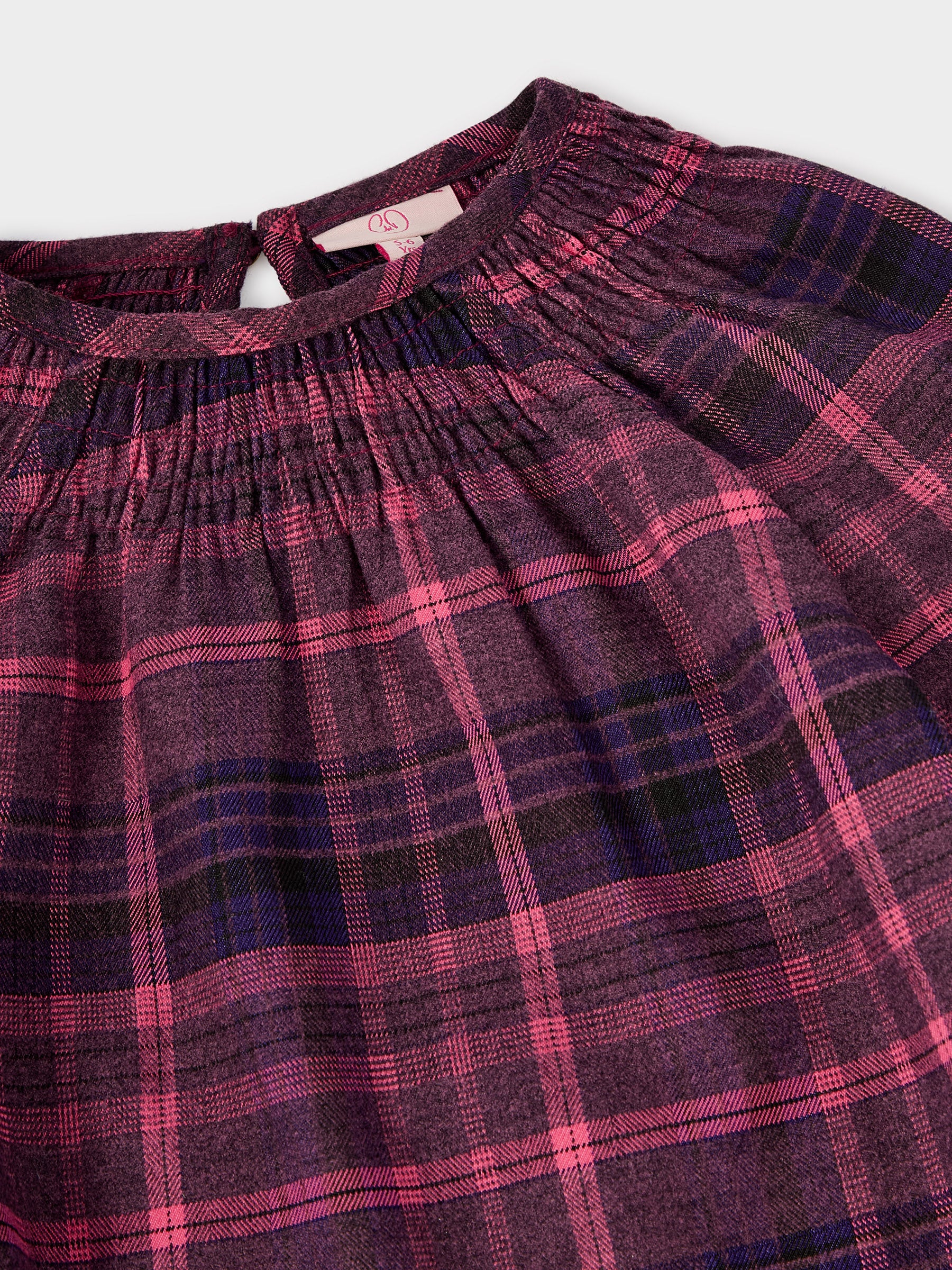 GWD Pixie Burgundy and Pink Check Dress