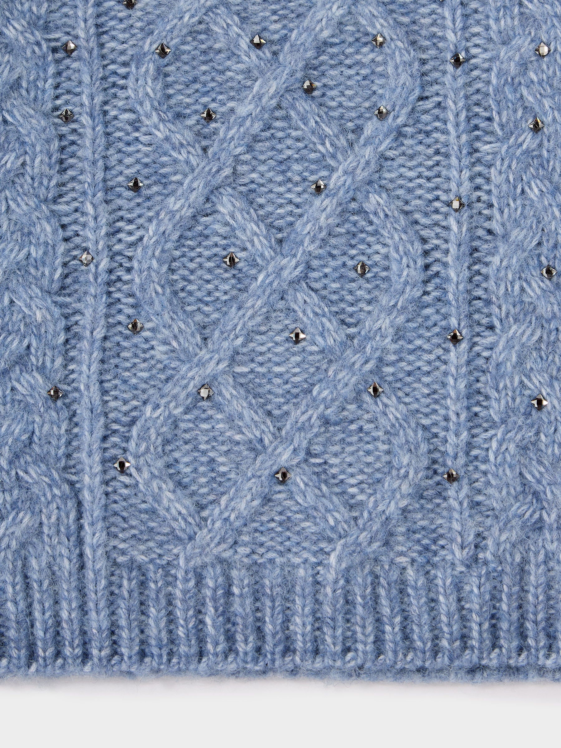 GWD Molly Cornflour Blue Cable Knit Diamanté Jumper