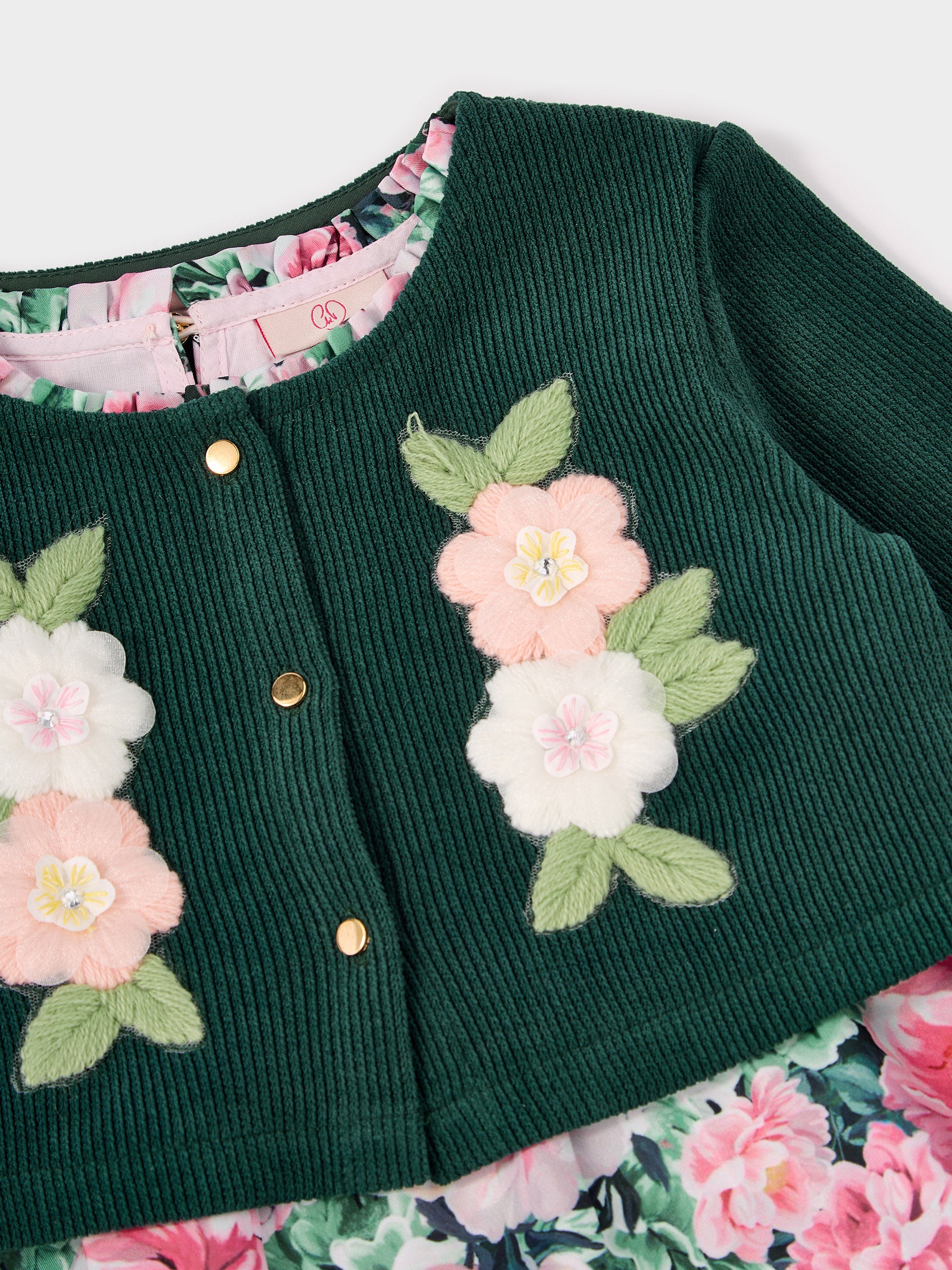 GWD Lily Floral Print Dress and Knitted Cardigan Set