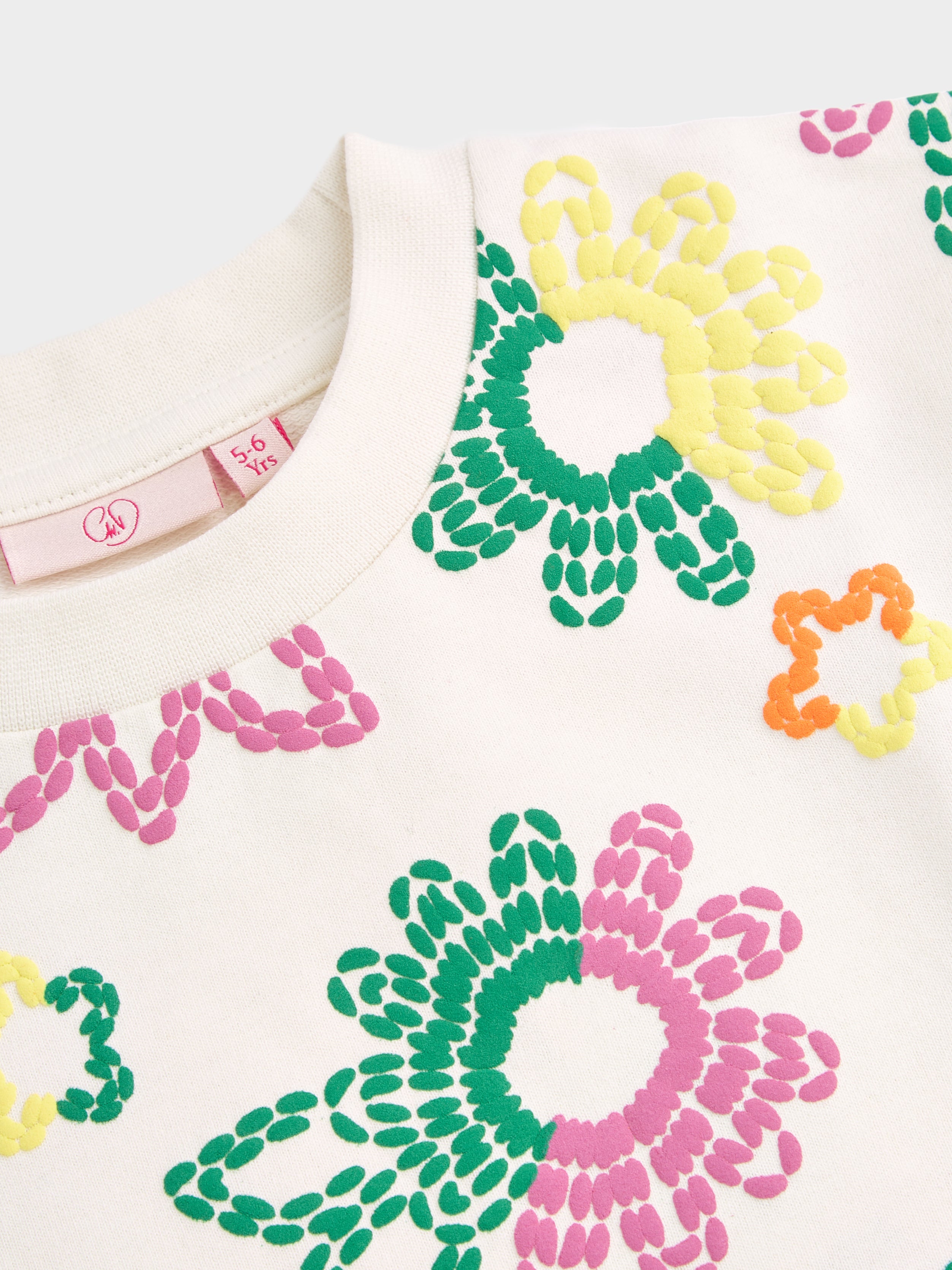 GWD Orla White Floral Print Sweatshirt