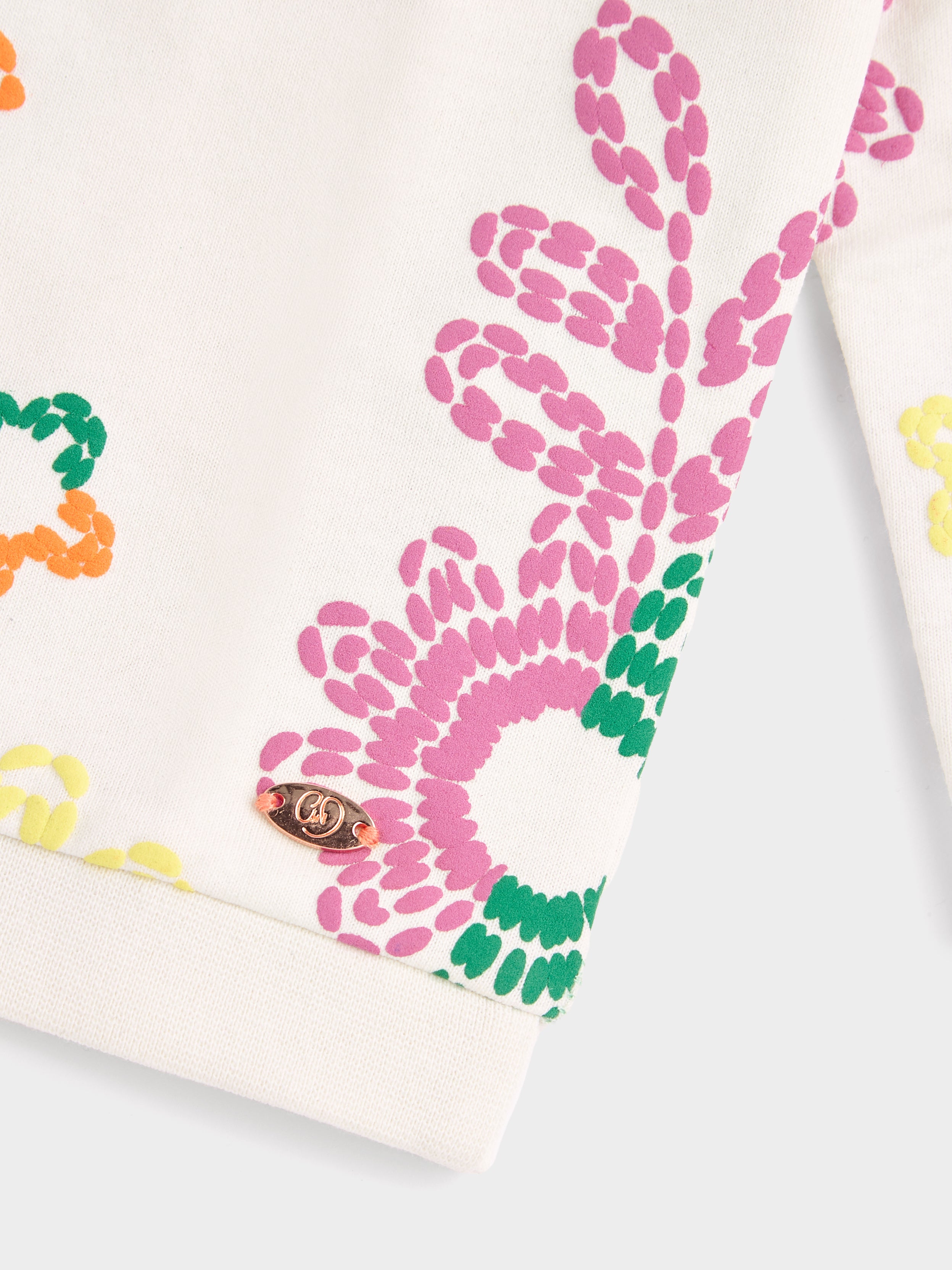 GWD Orla White Floral Print Sweatshirt