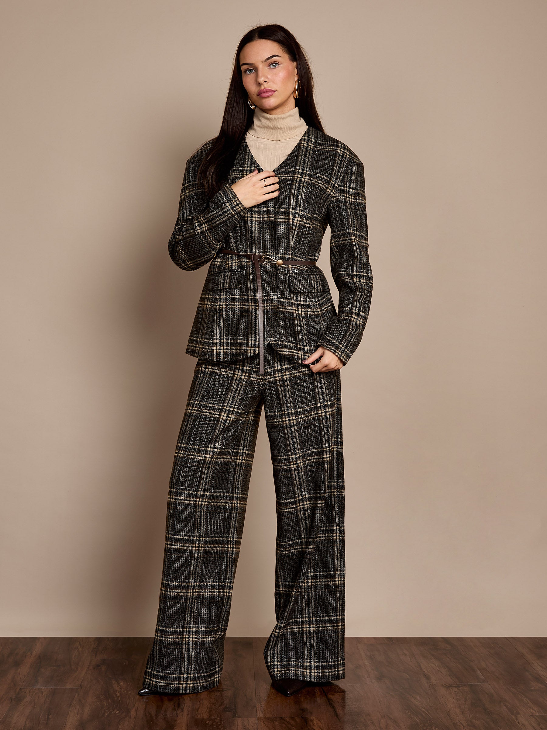 Aimee Brown Check Blazer