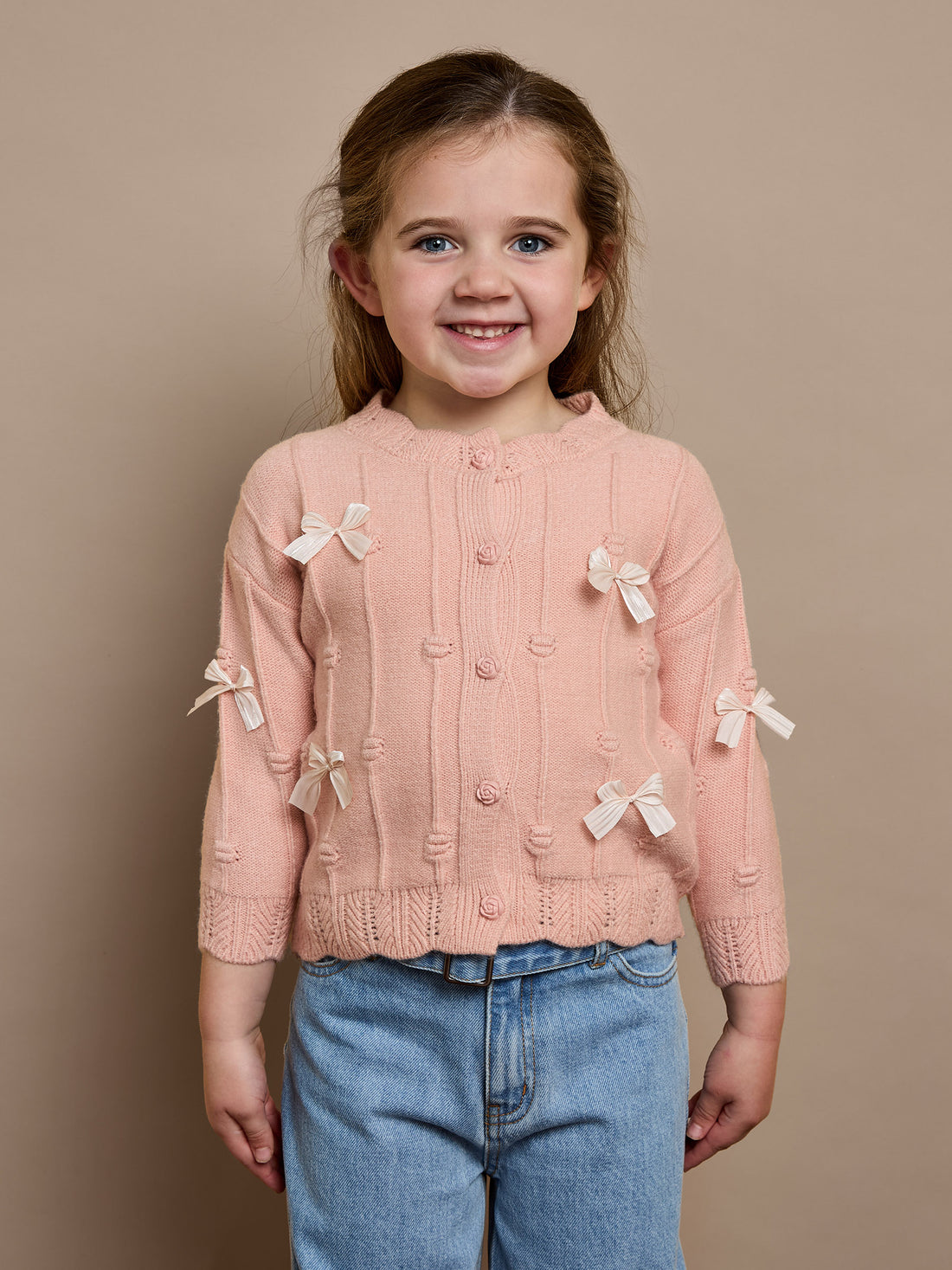 GWD Twinkle Bow Pink Cardigan