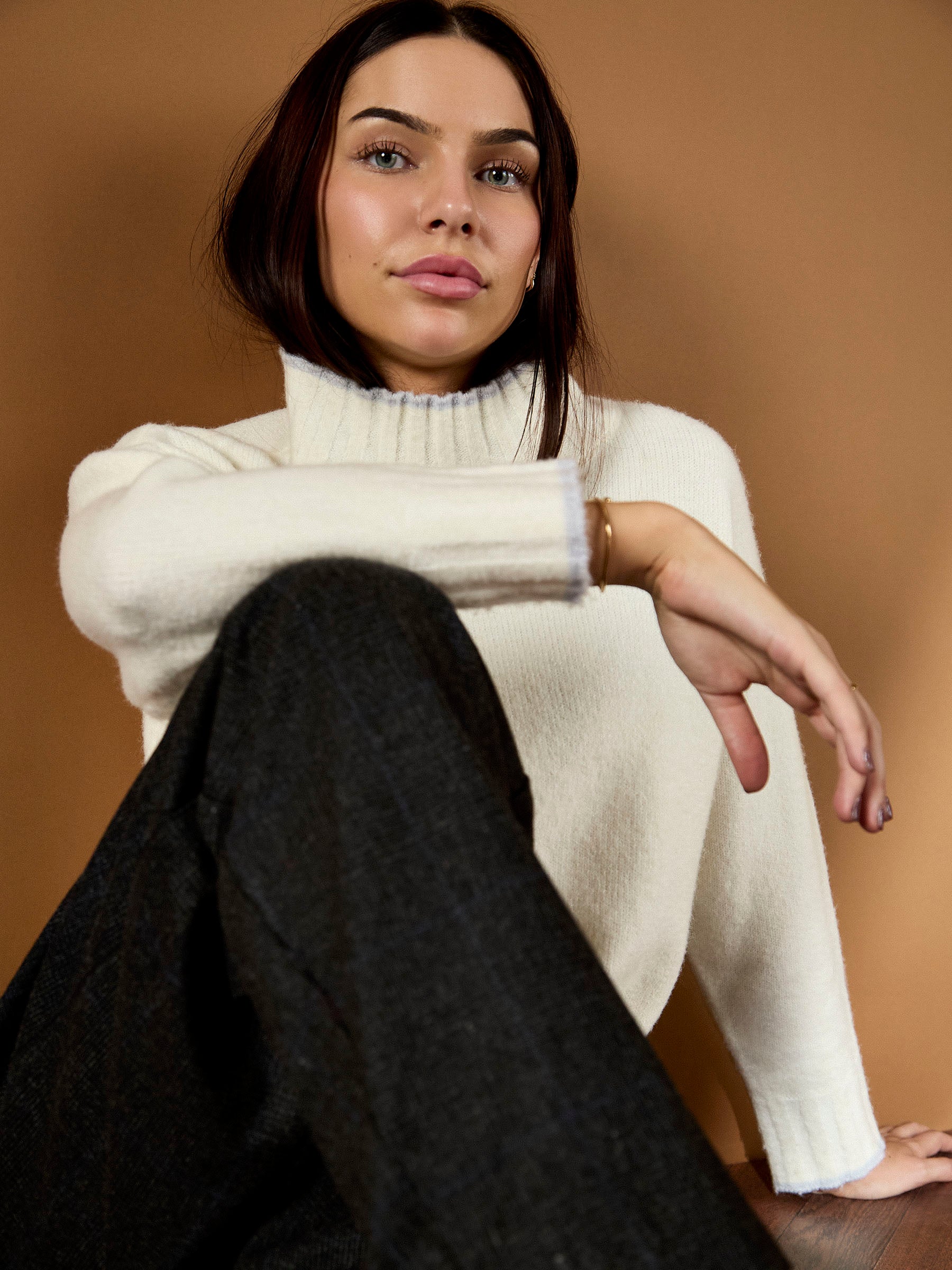 GWD Hannah Pleat-Front Grey Checked Trouser