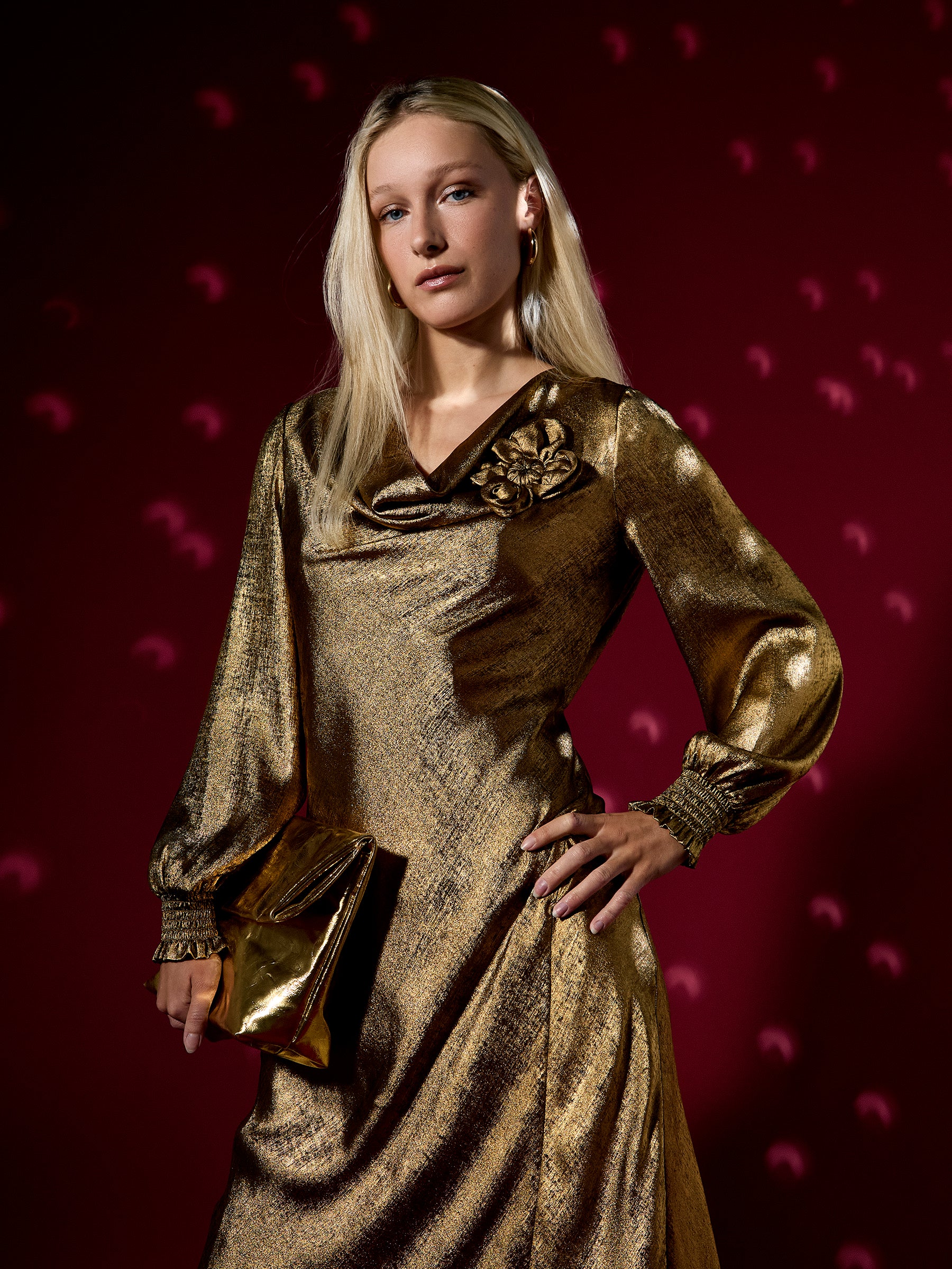 Juliet Gold Metallic Maxi Dress