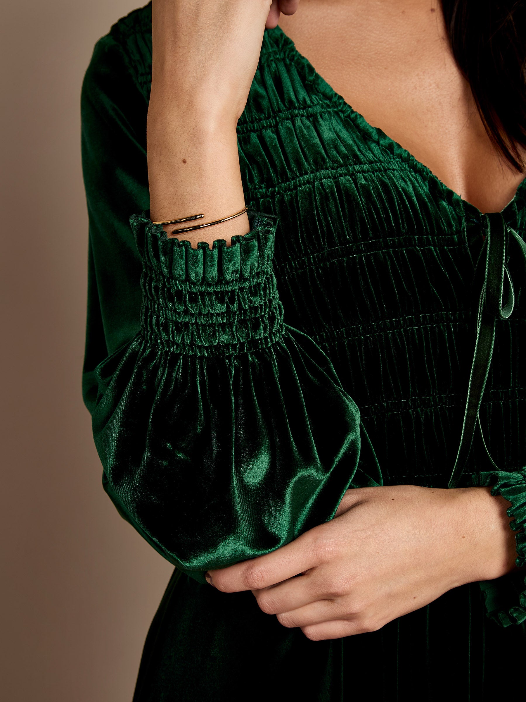 GWD Emerald Green Velvet Lydia Maxi Dress