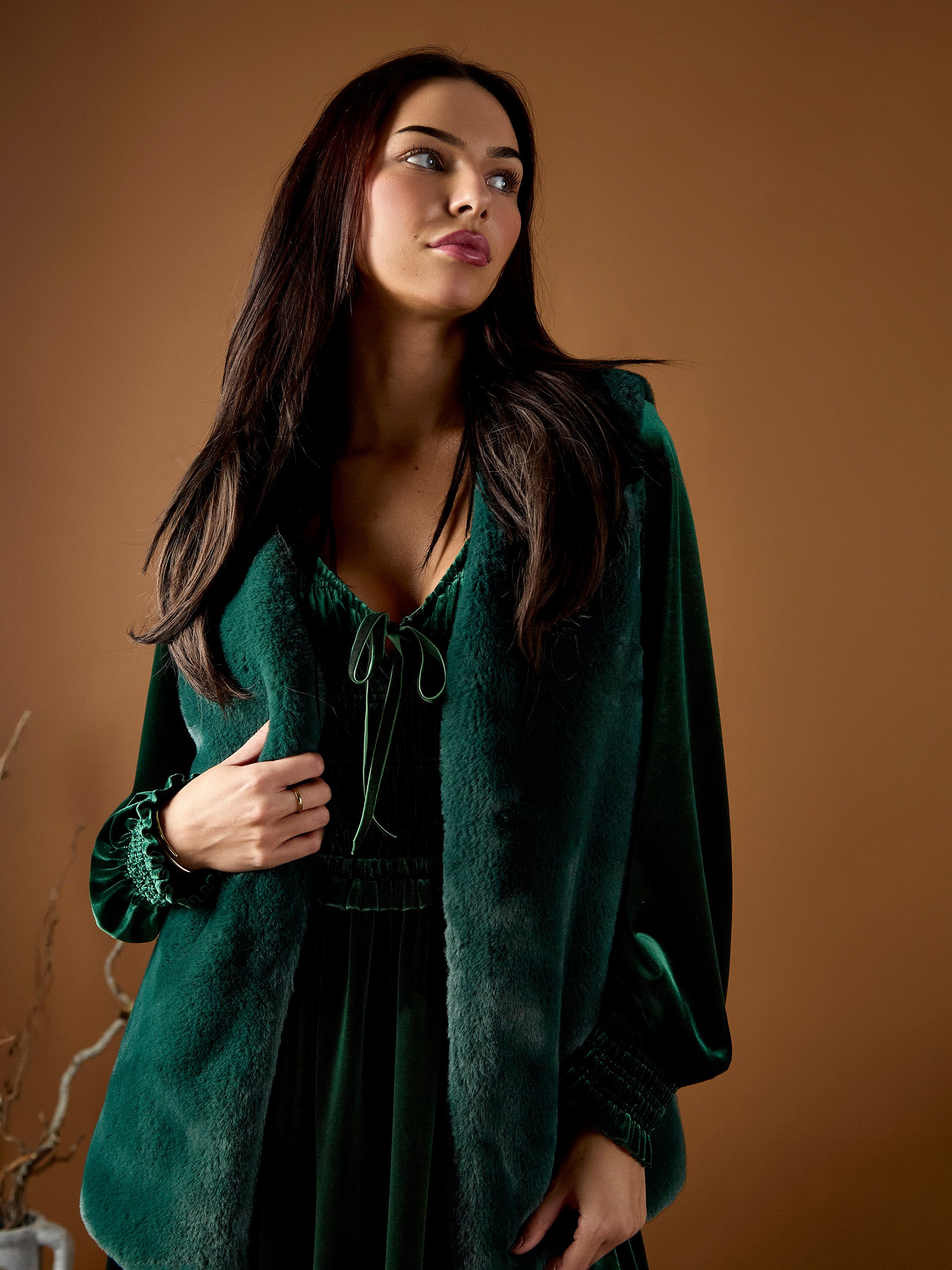 GWD Emerald Green Velvet Lydia Maxi Dress