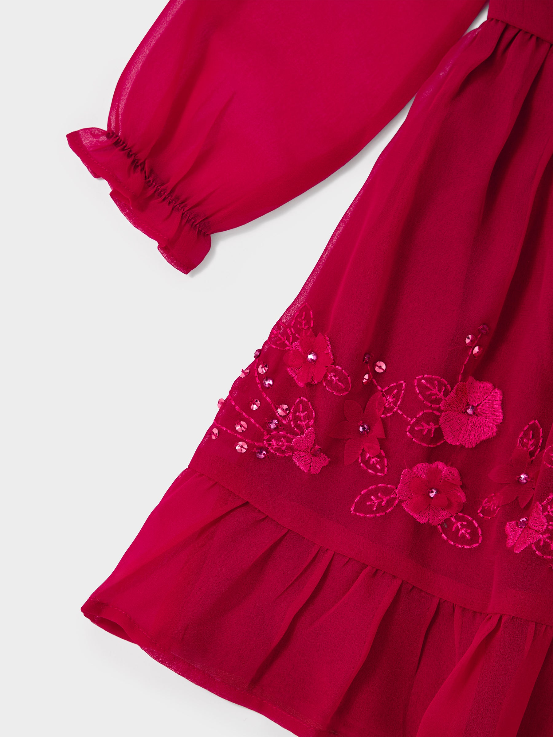 GWD Flora Red Applique Flower Dress