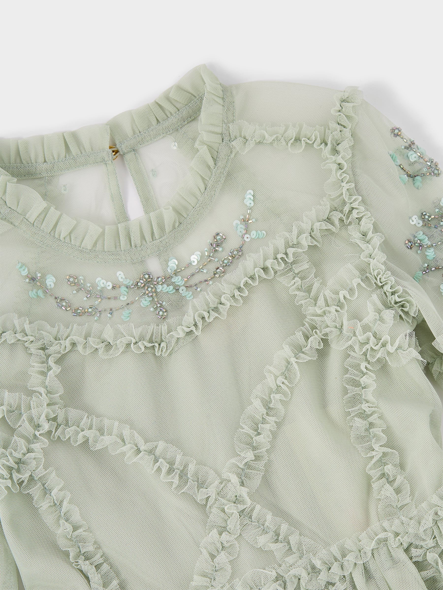 GWD Twyla Long sleeve Mesh Dress Pistachio Green