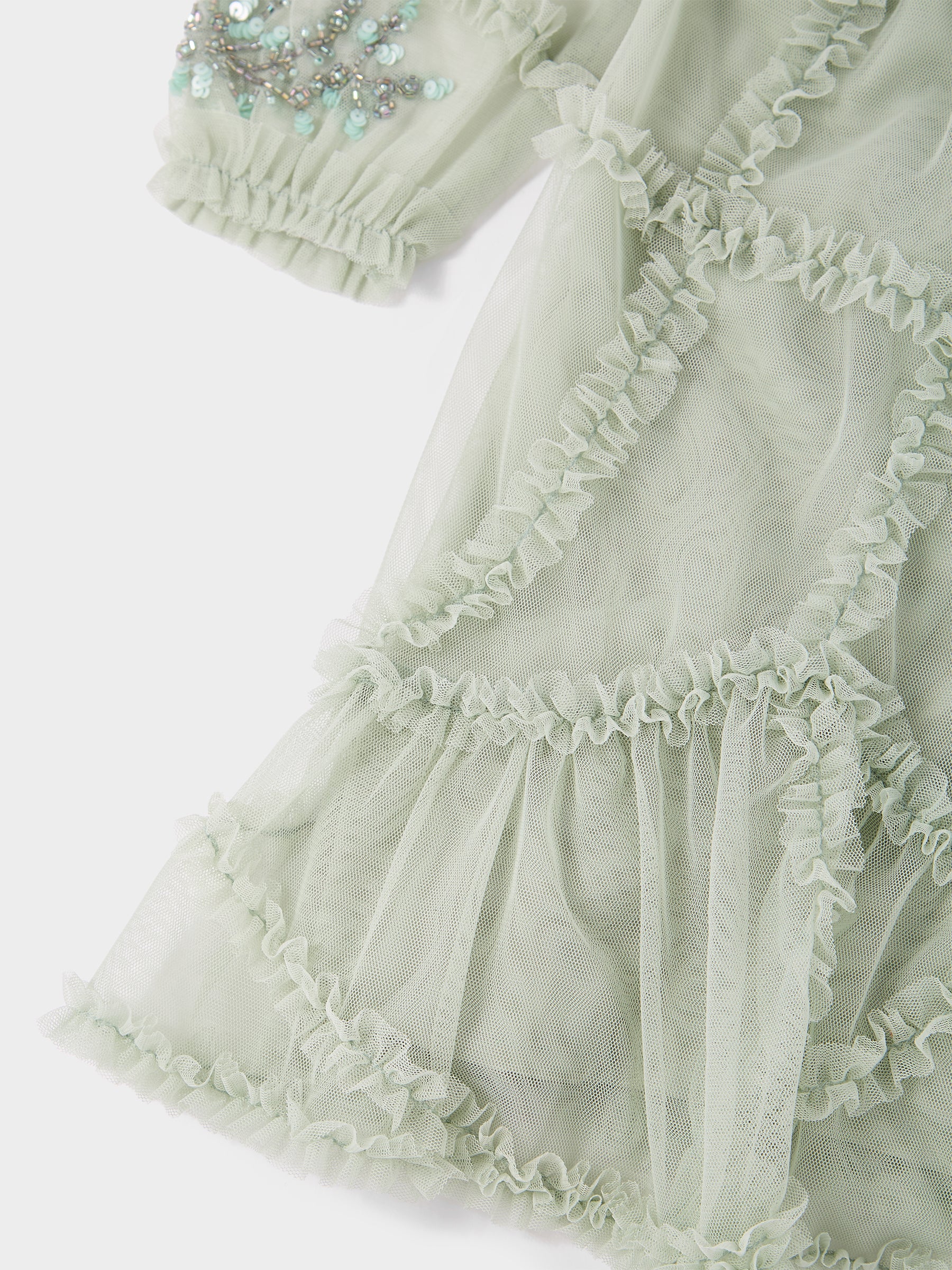 GWD Twyla Long sleeve Mesh Dress Pistachio Green