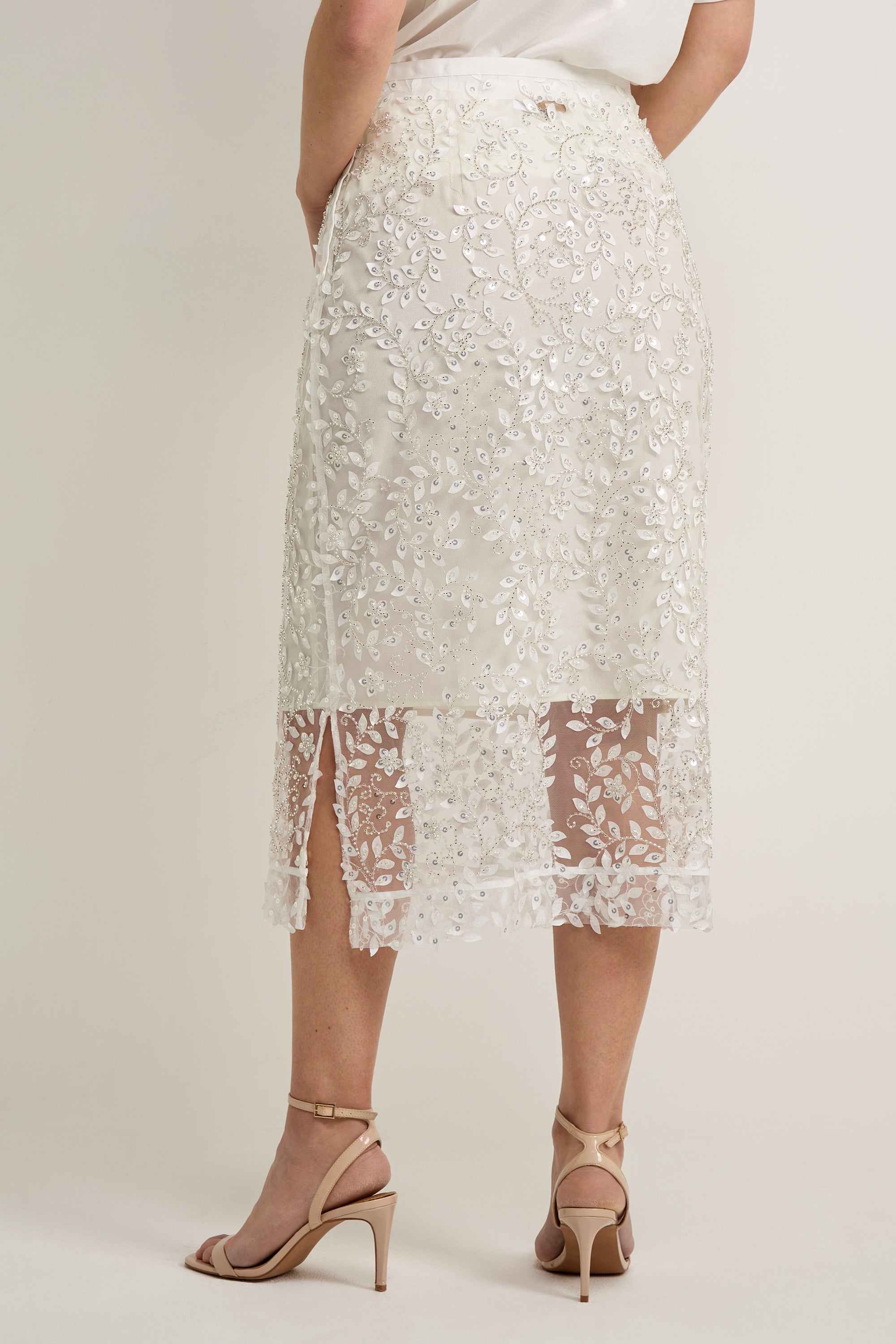 GWD Imara Floral Embroidery, Sheer Sparkle Skirt