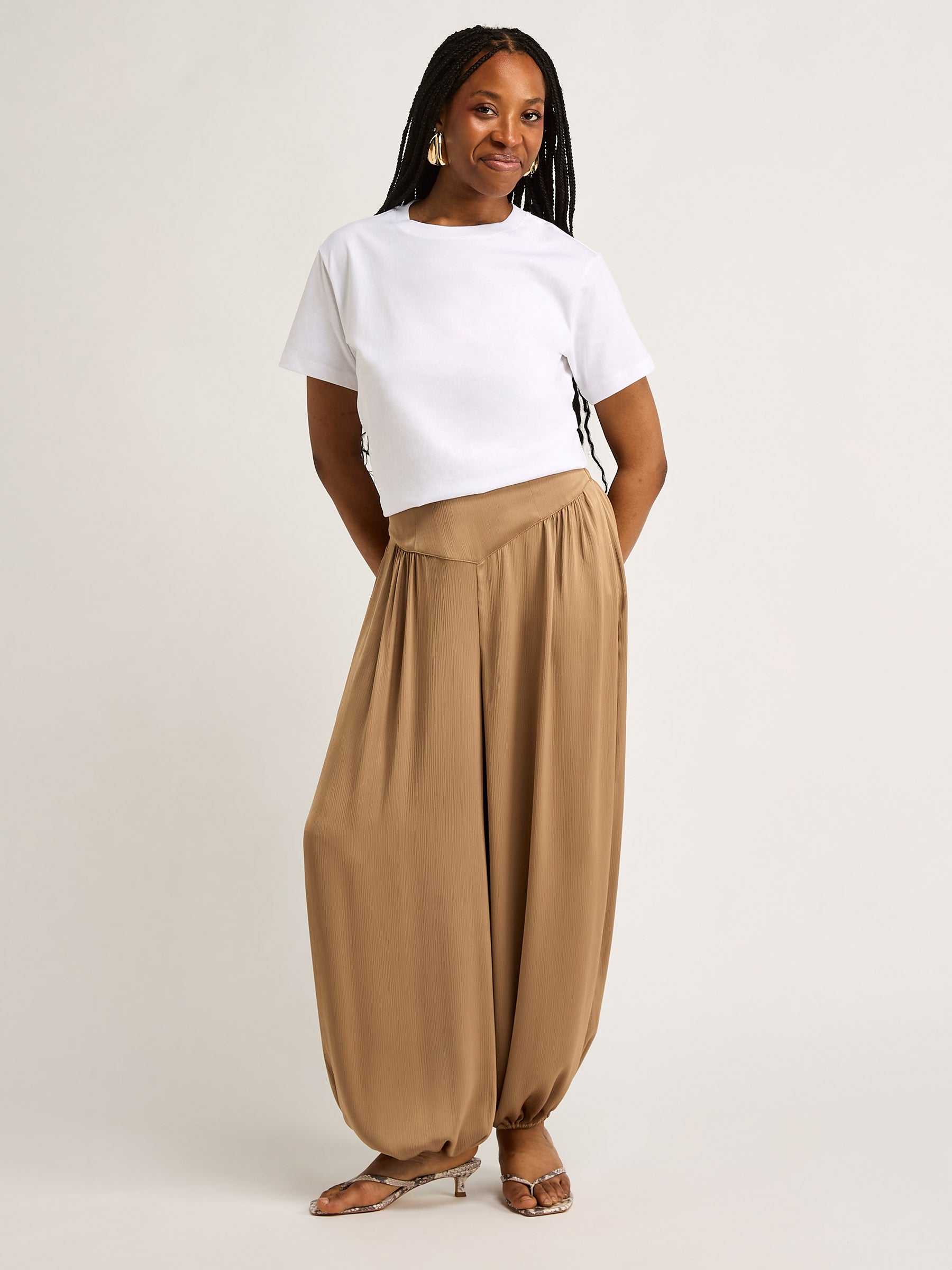 GWD Tula Satin Trouser Stone