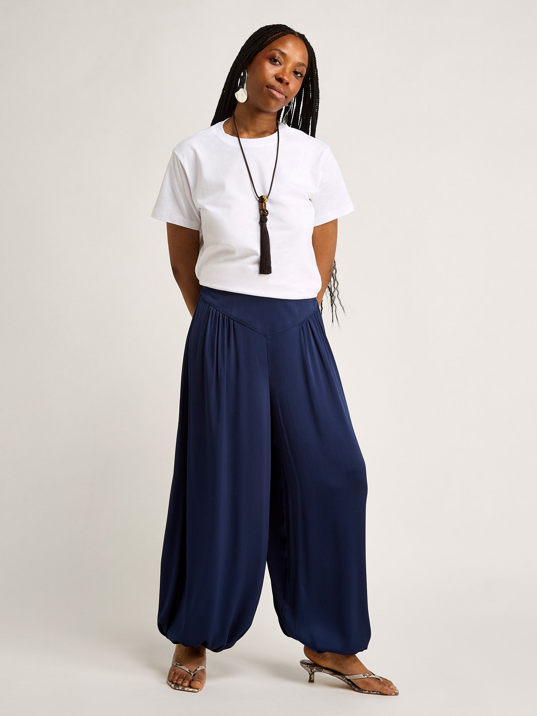 GWD Tula Satin Trouser Navy