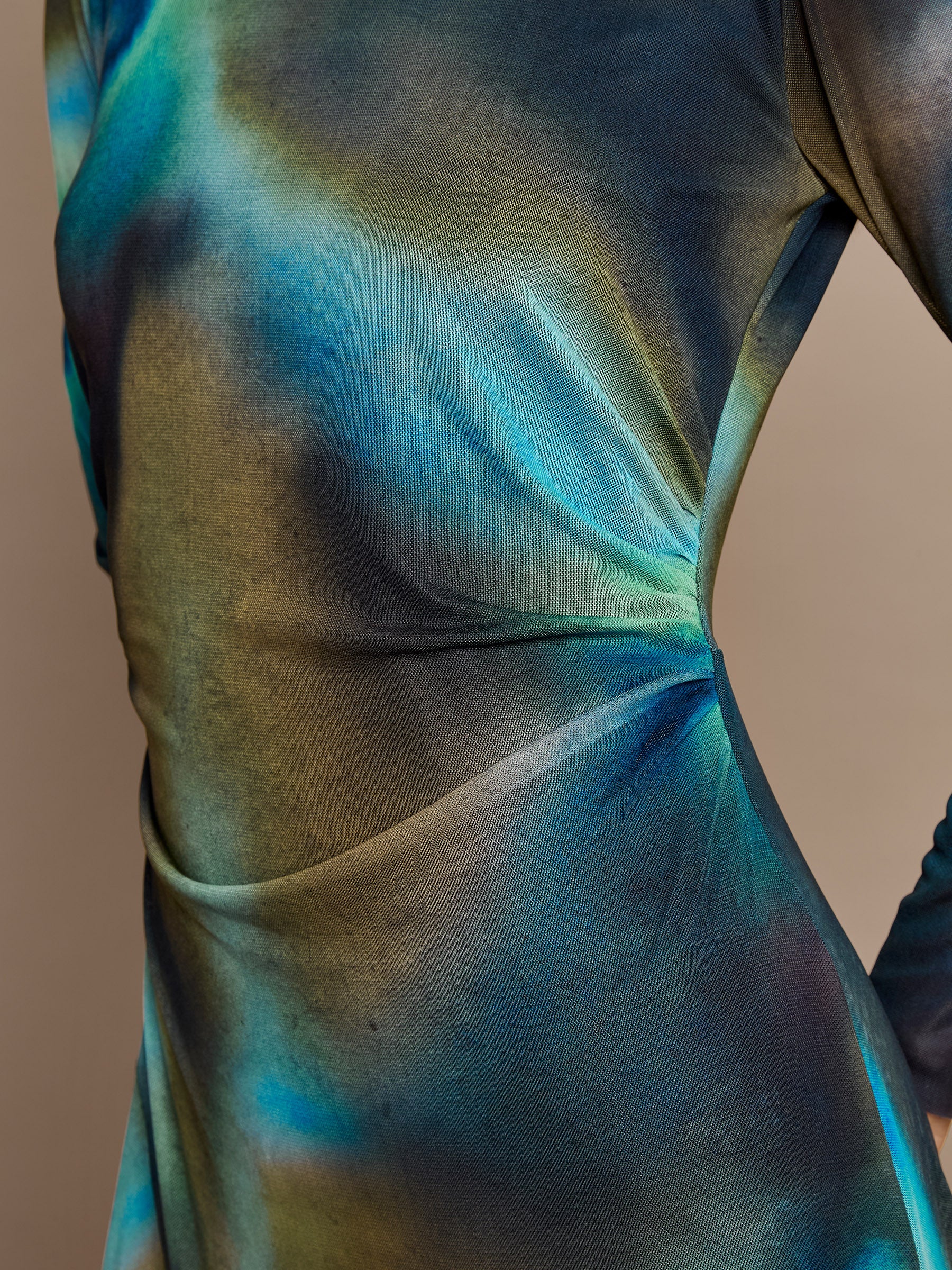 Yaslyn Printed Mesh Dress