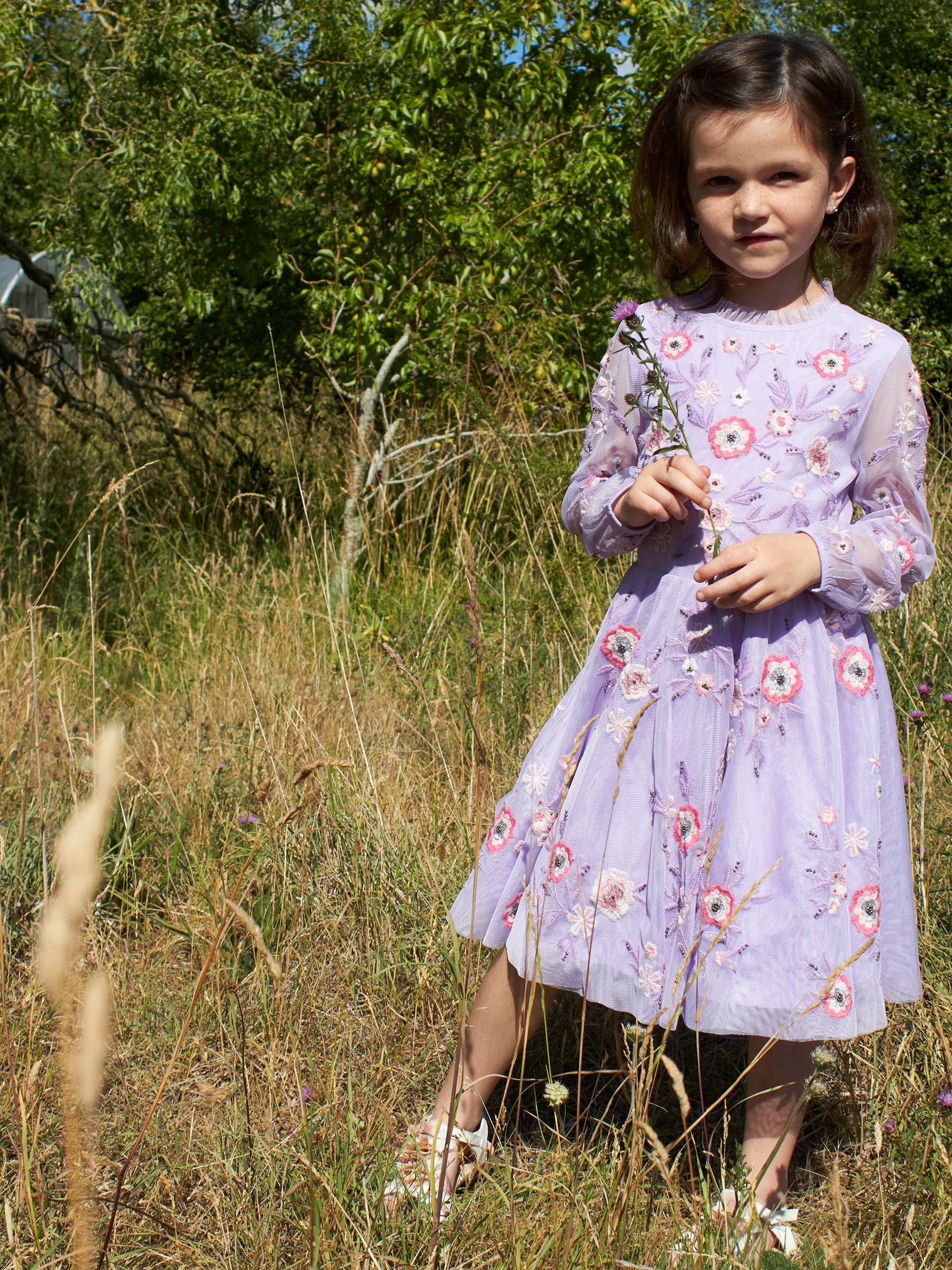 GWD Jazz Lilac Embroidered Dress
