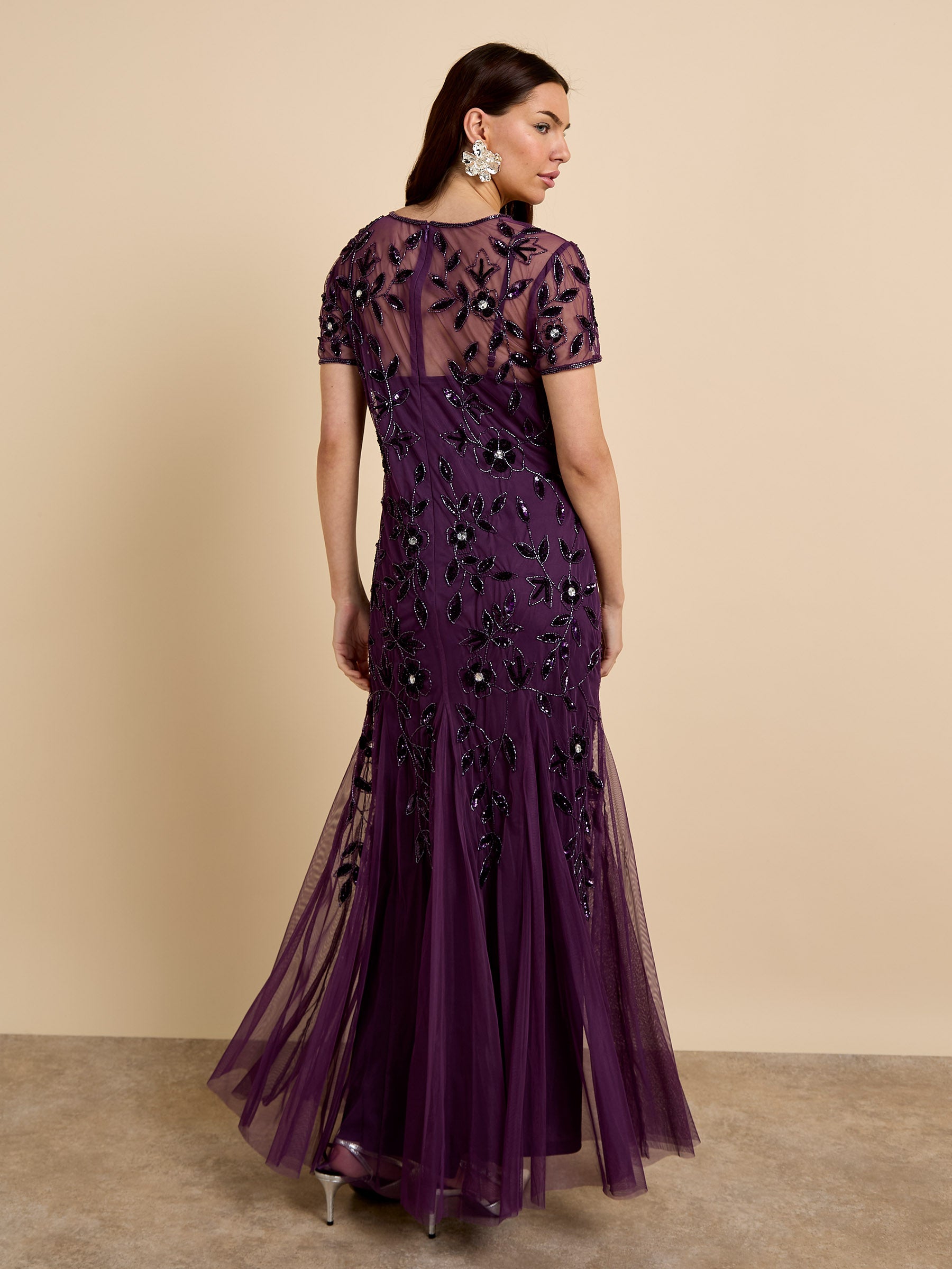 GWD Kelly Purple Embellished Maxi Dress