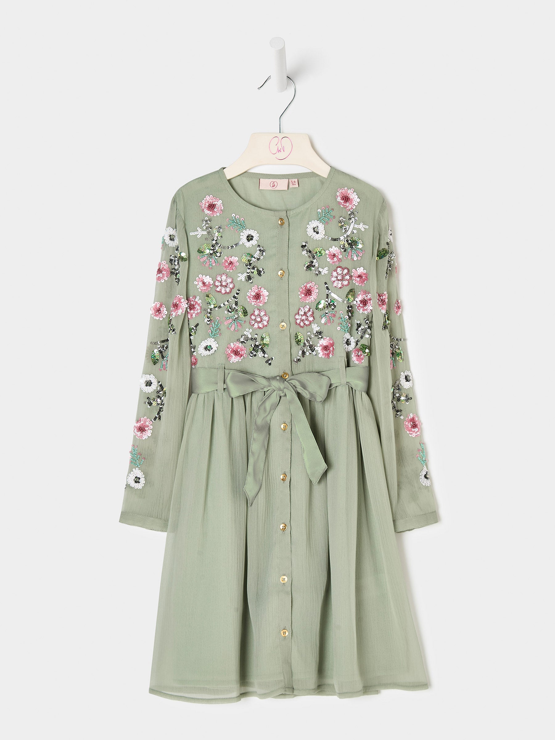GWD Emmie Embellished Dress Sage