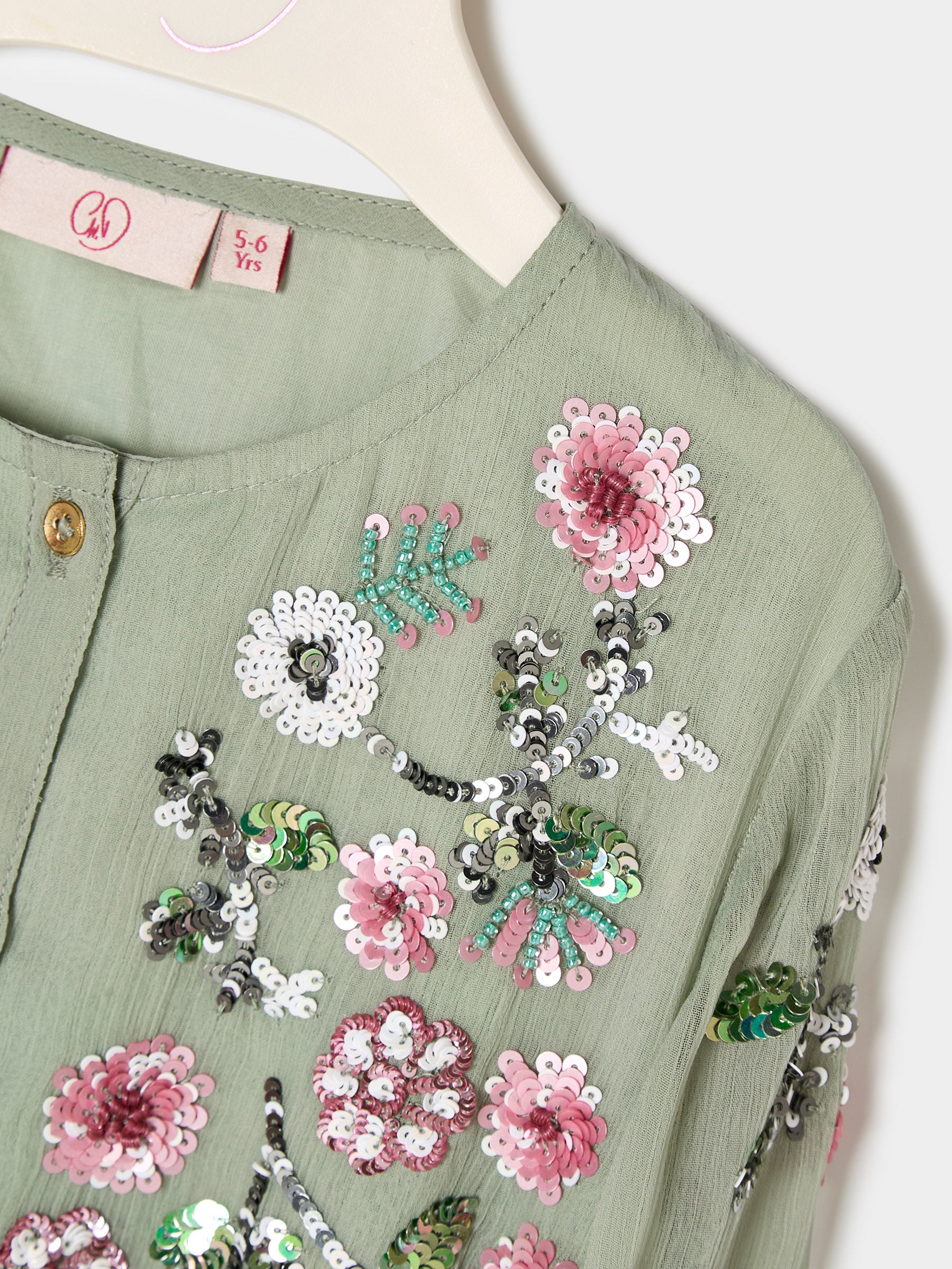 GWD Emmie Embellished Dress Sage
