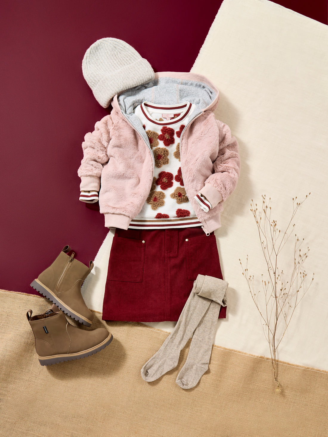 GWD Lulu Boucle Embroidered Floral Sweatshirt