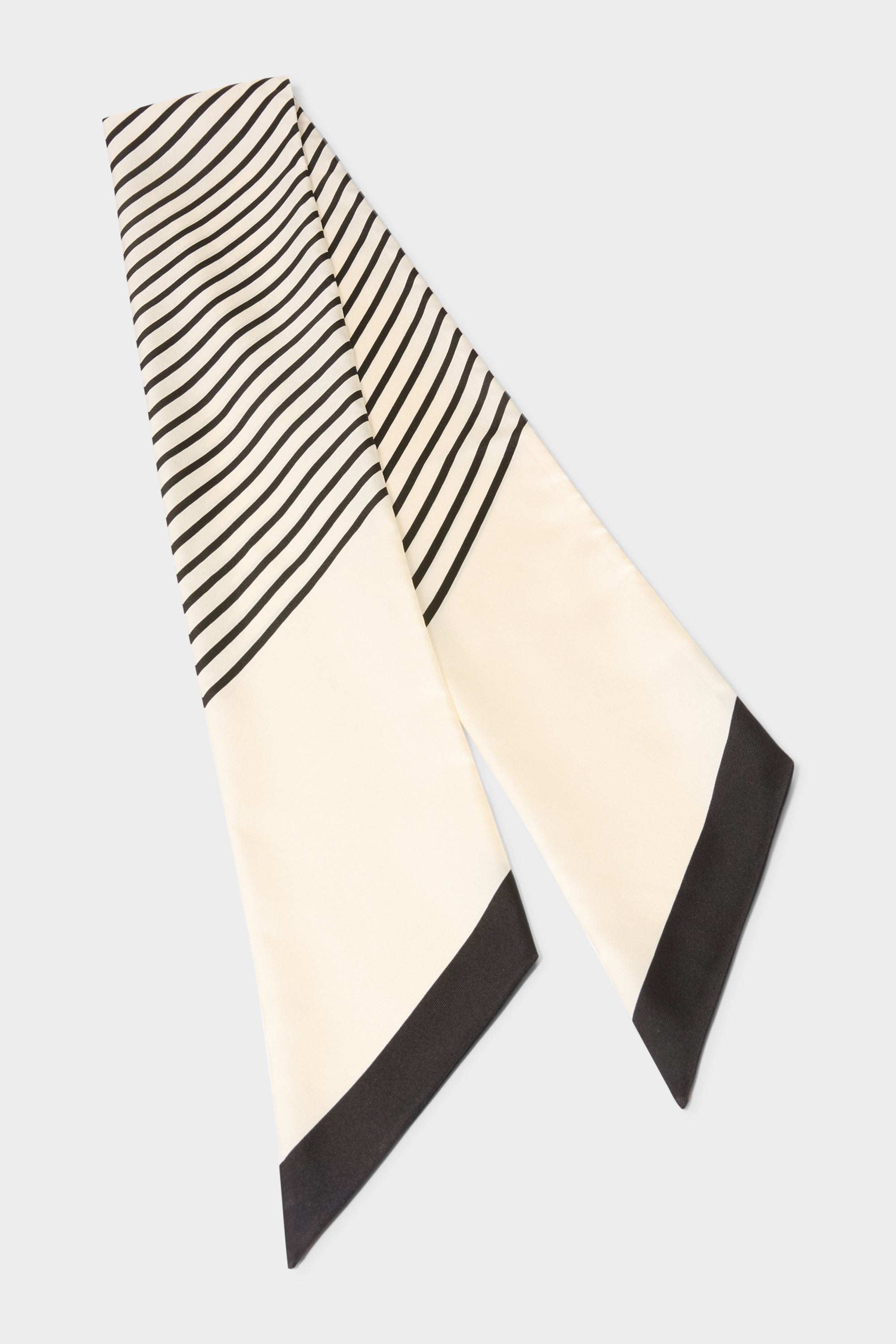 GWD Skinny Black & White Stripe Silk Scarf