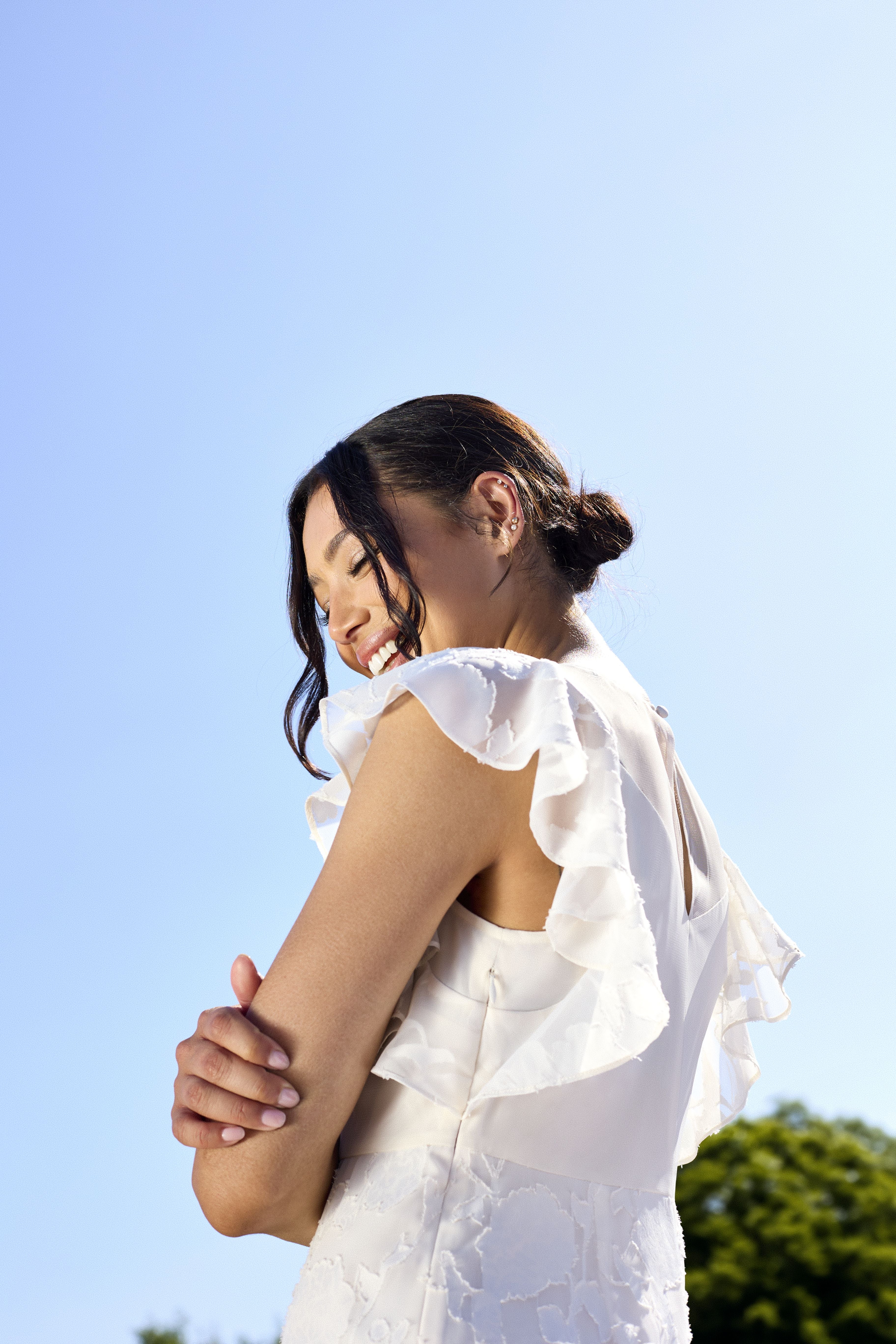 GWD Zoey Sparkle Embellished Floral Cream Maxi Dress