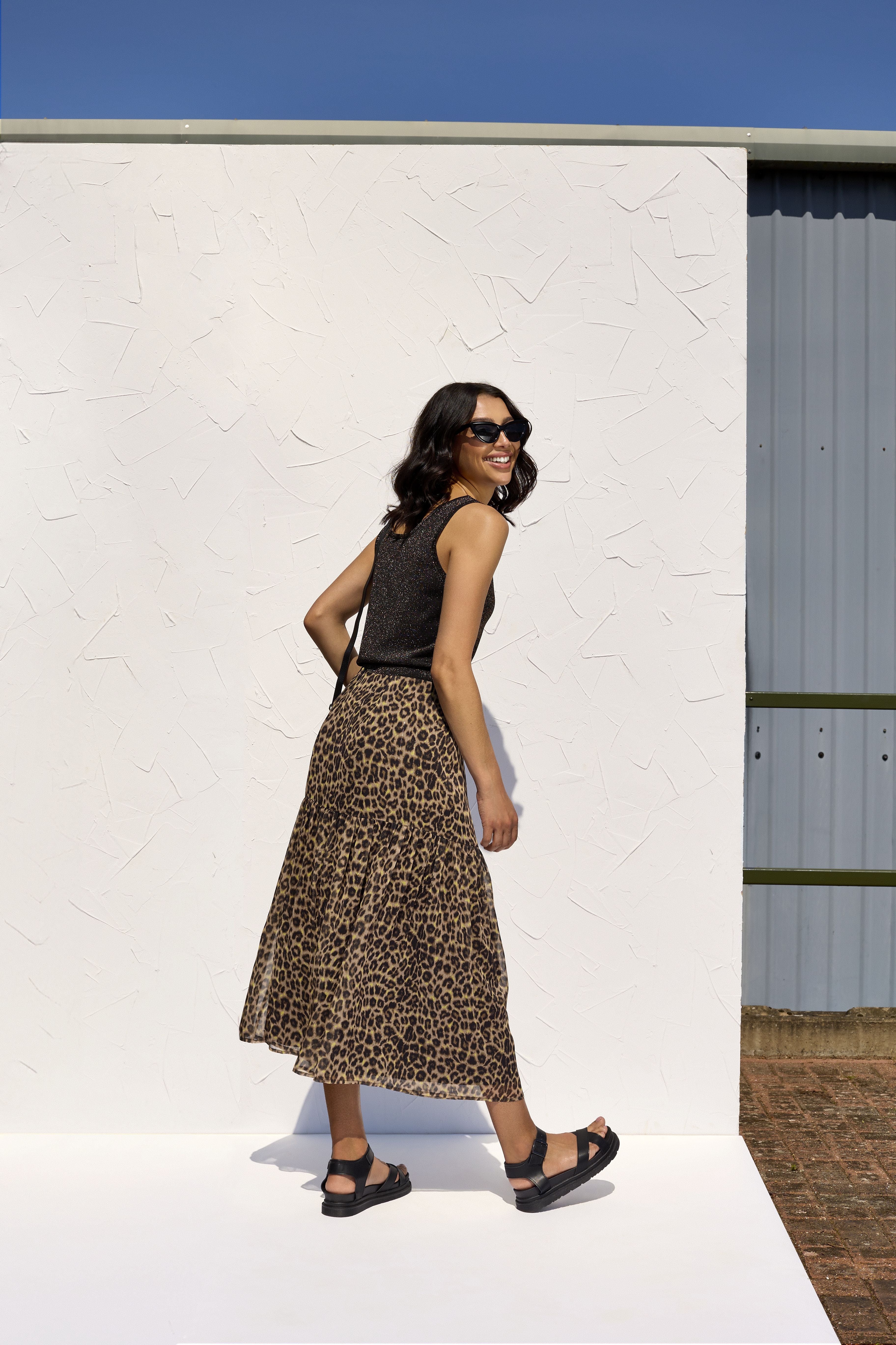 GWD Meril Leopard Print Skirt