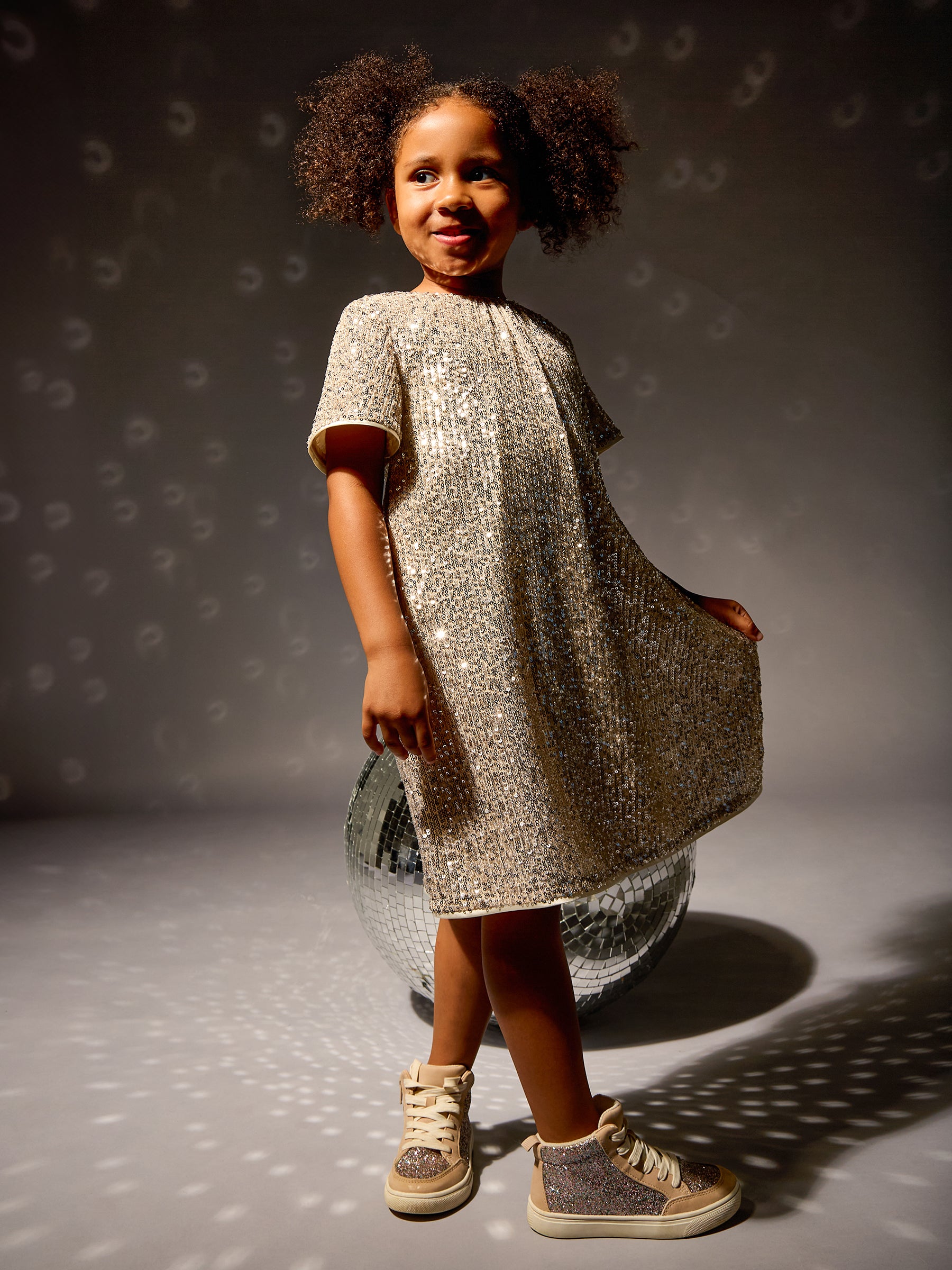 Ivy Silver Sequin Sparkle Dress | GWD Clothing