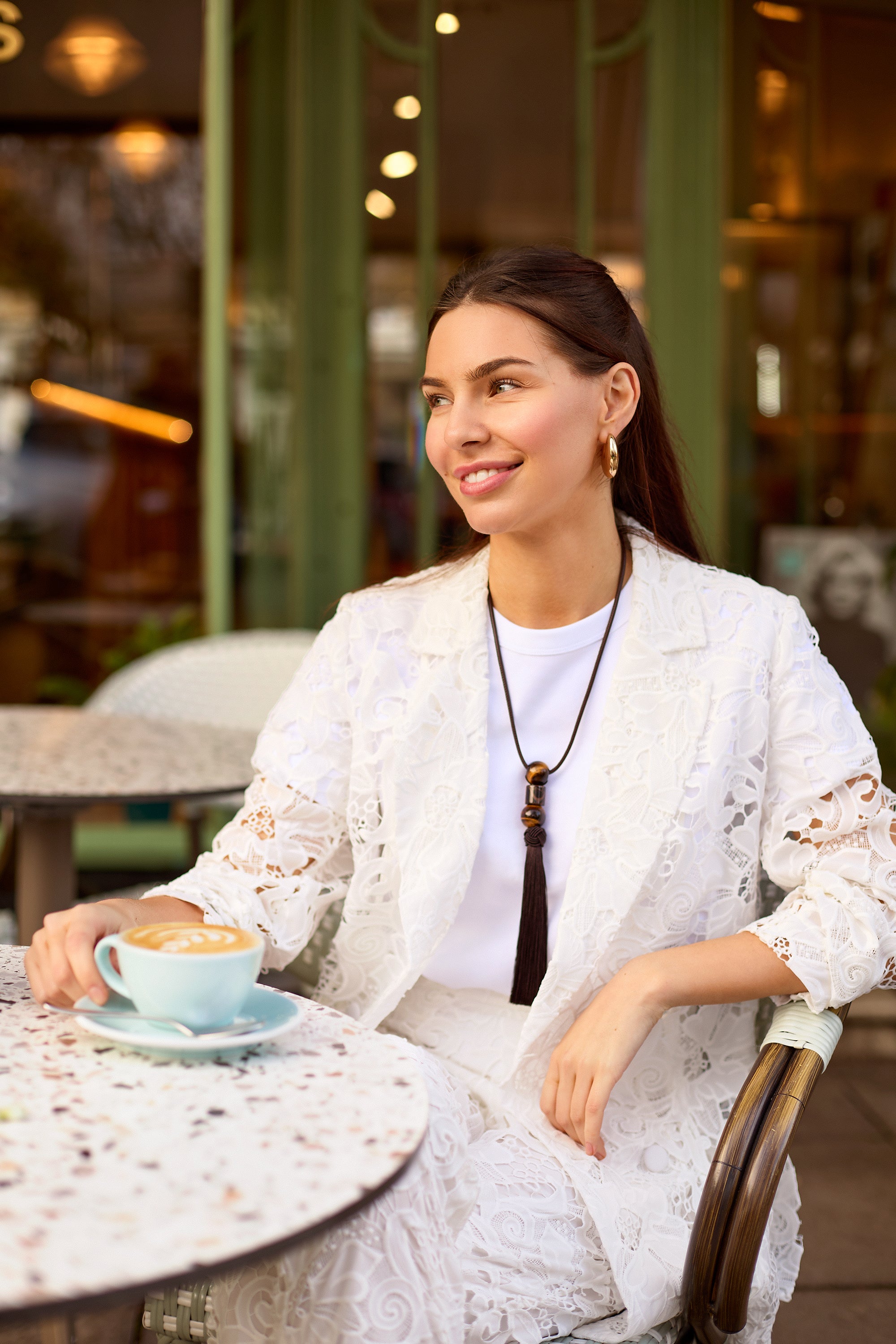 GWD Paola White Lace Blazer