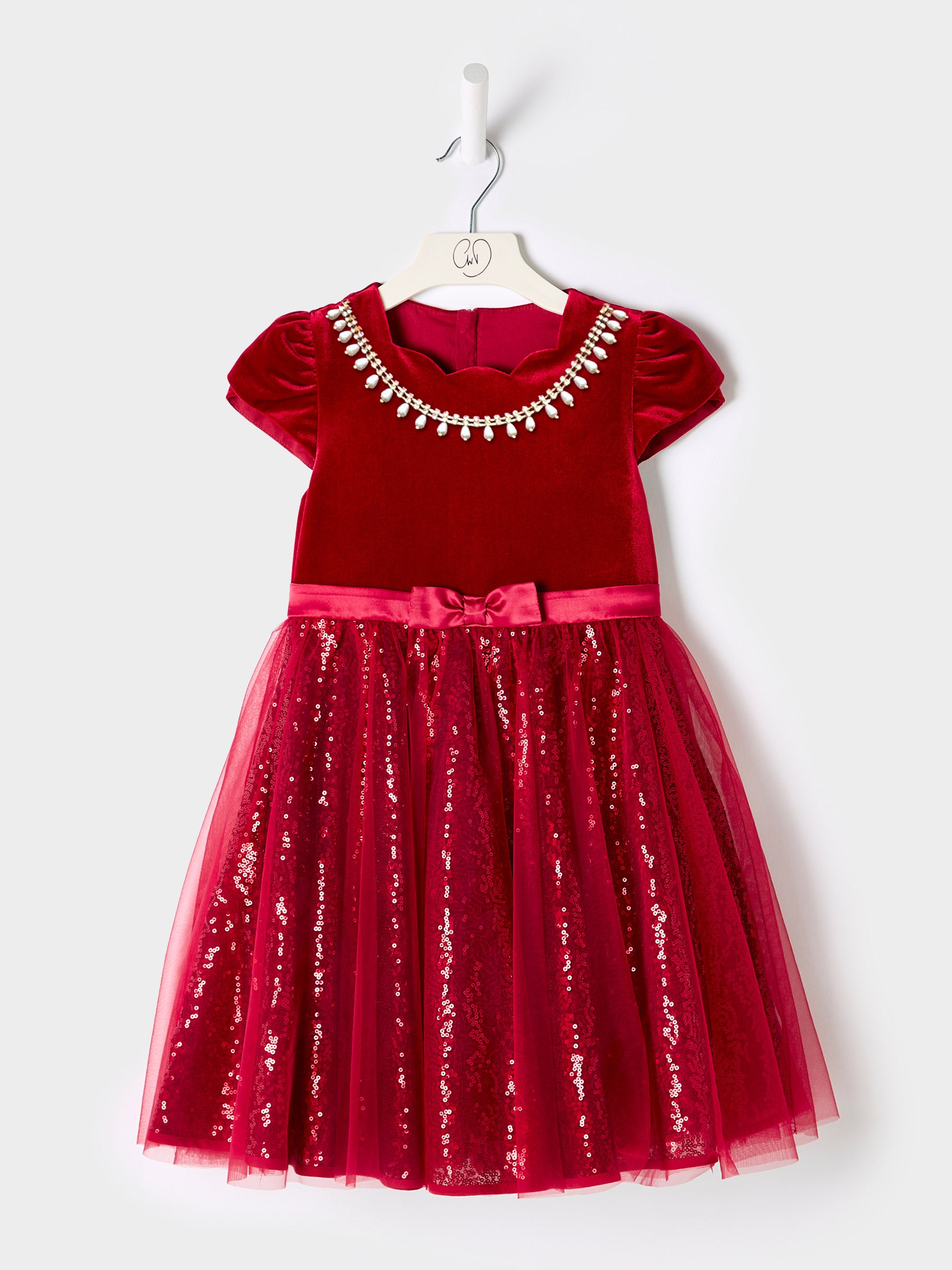 GWD Twinkle Red Velvet Bodice Dress
