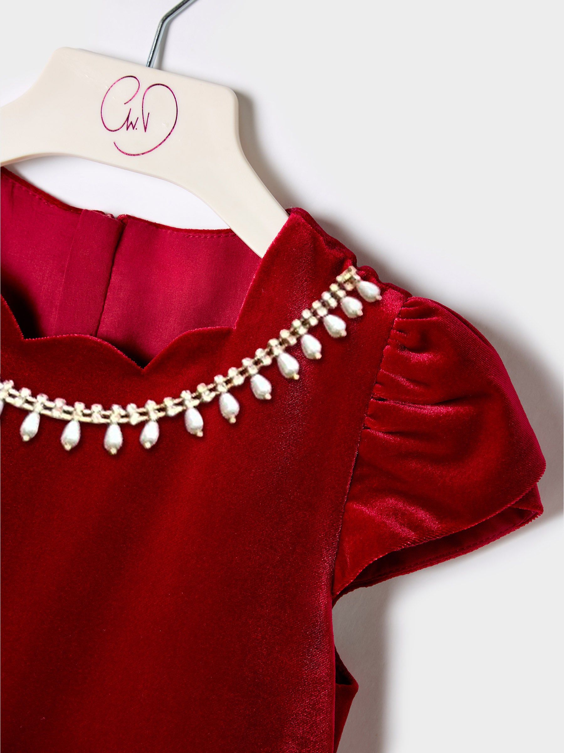 GWD Twinkle Red Velvet Bodice Dress