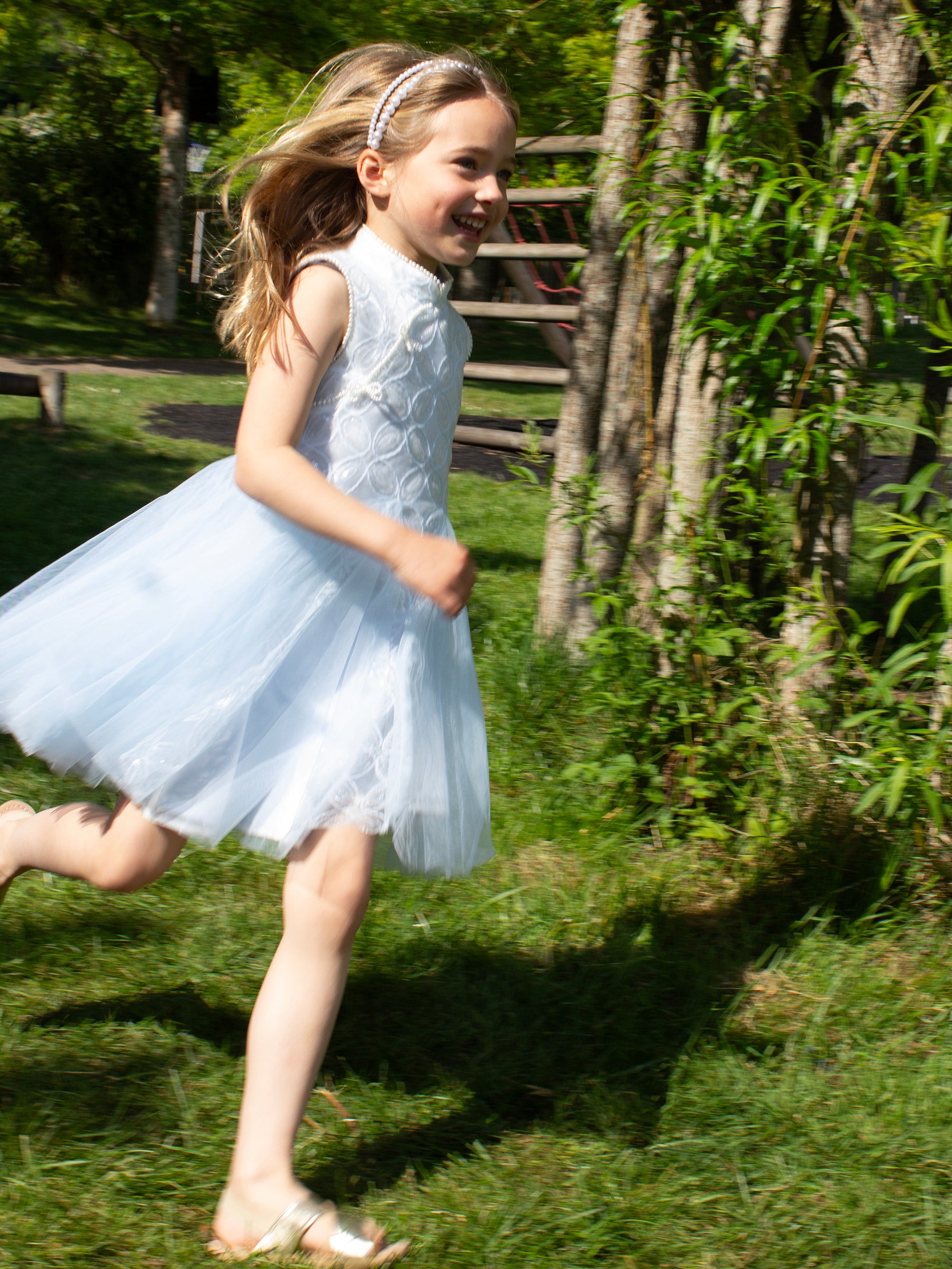 GWD Ocean Breeze Shimmer Sequin Blue Party Dress